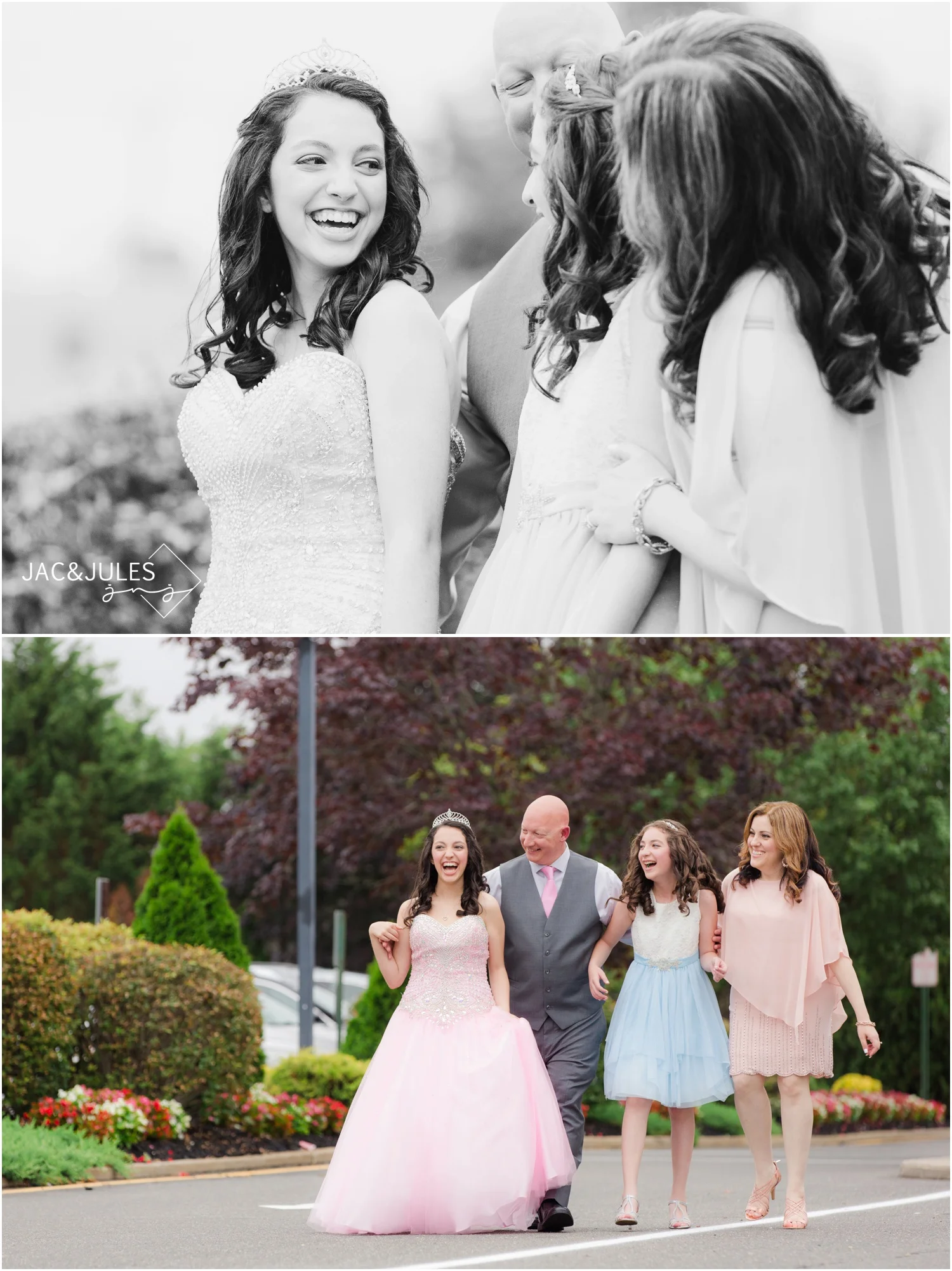 sweet 16 girl with sister and family