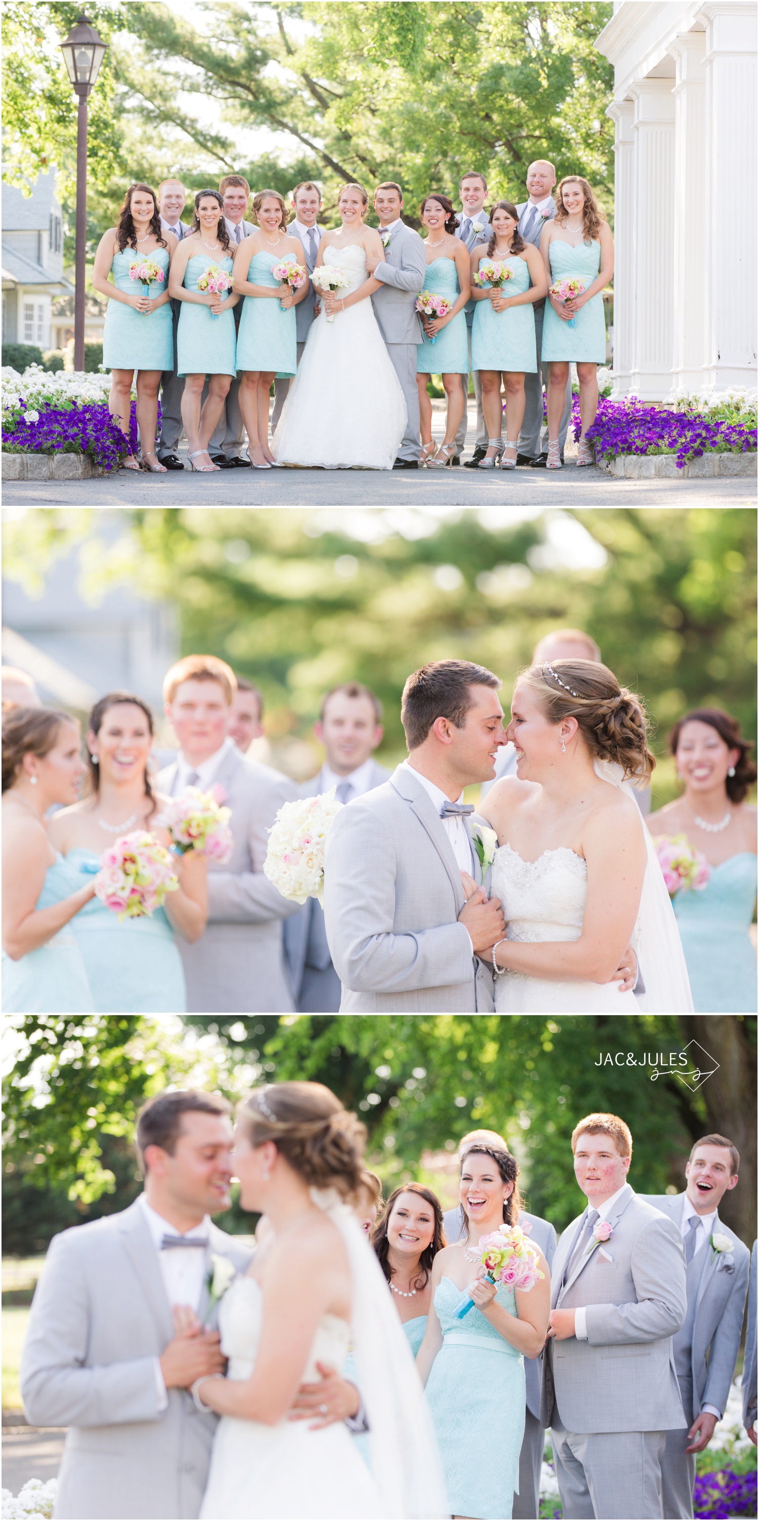 bridal party photos at forsgate country club in Monroe, NJ.