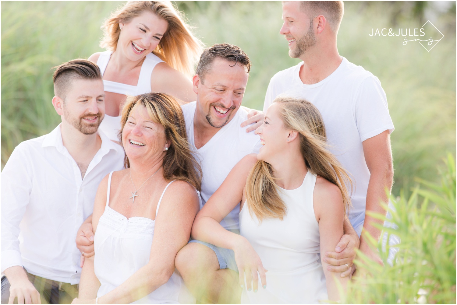candid family beach photo in Long Beach Island, NJ