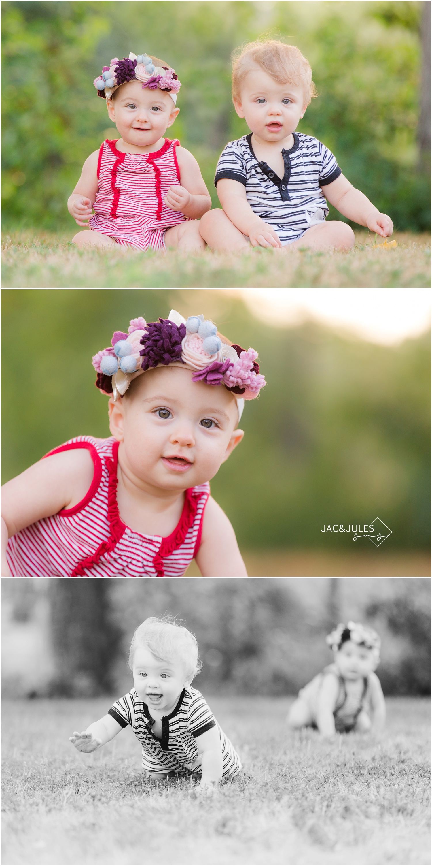 twin first birthday photos in Spring Lake NJ