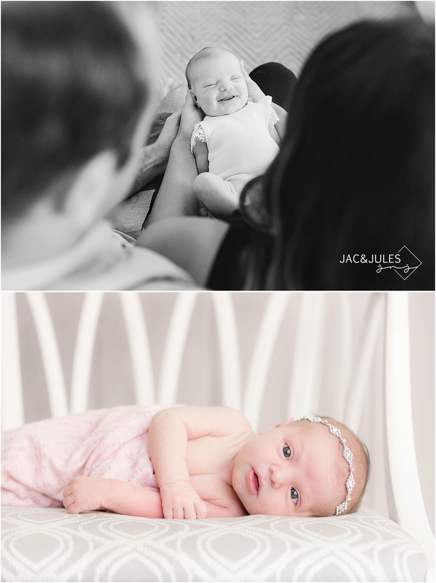 jacnjules photographs newborn baby girl in brick nj