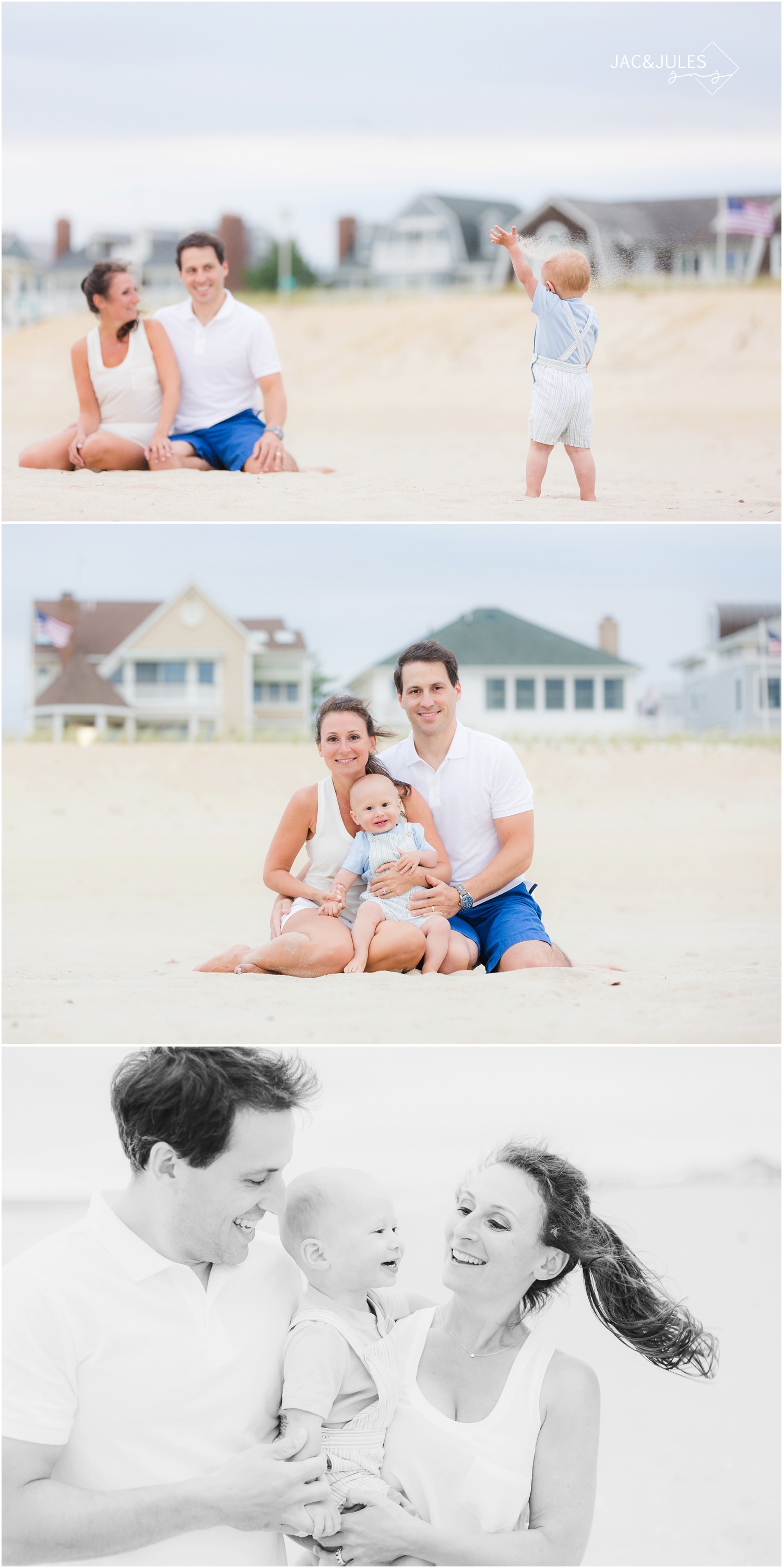 Family photos on the beach in Sea Girt, NJ.