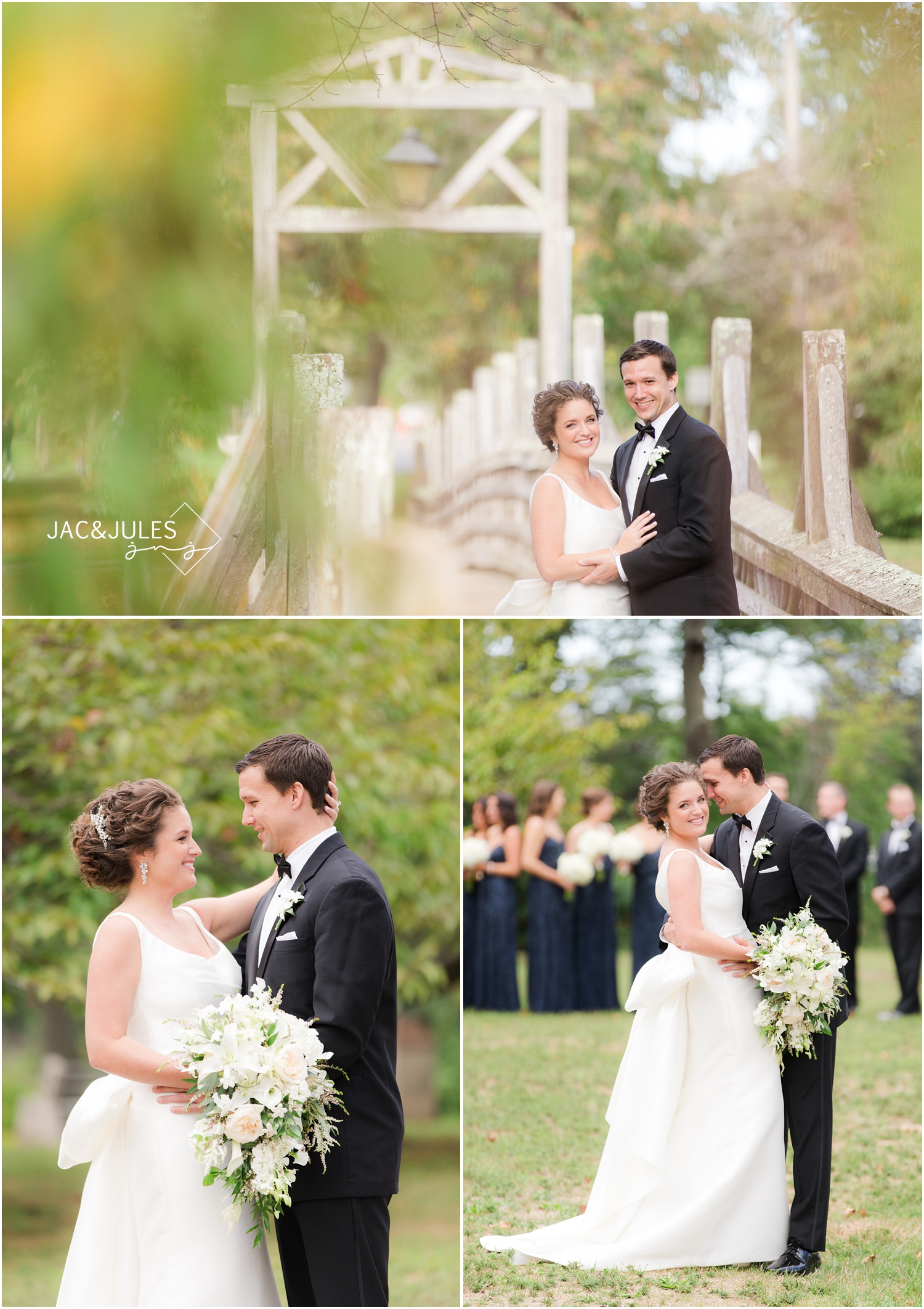bridal party portraits at divine park in spring lake, nj.