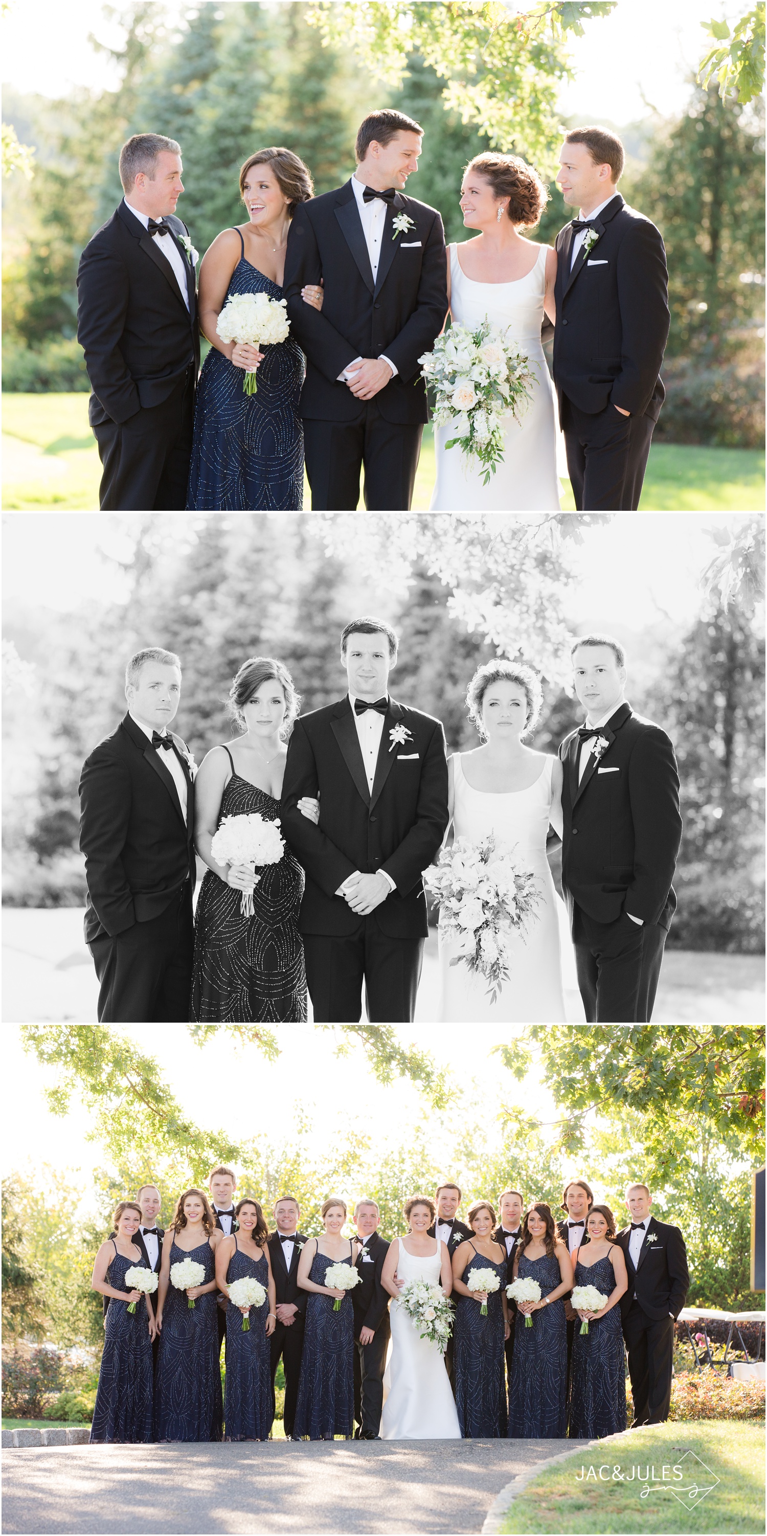 bridal party photos at eagle oaks golf and country club in wall, nj.