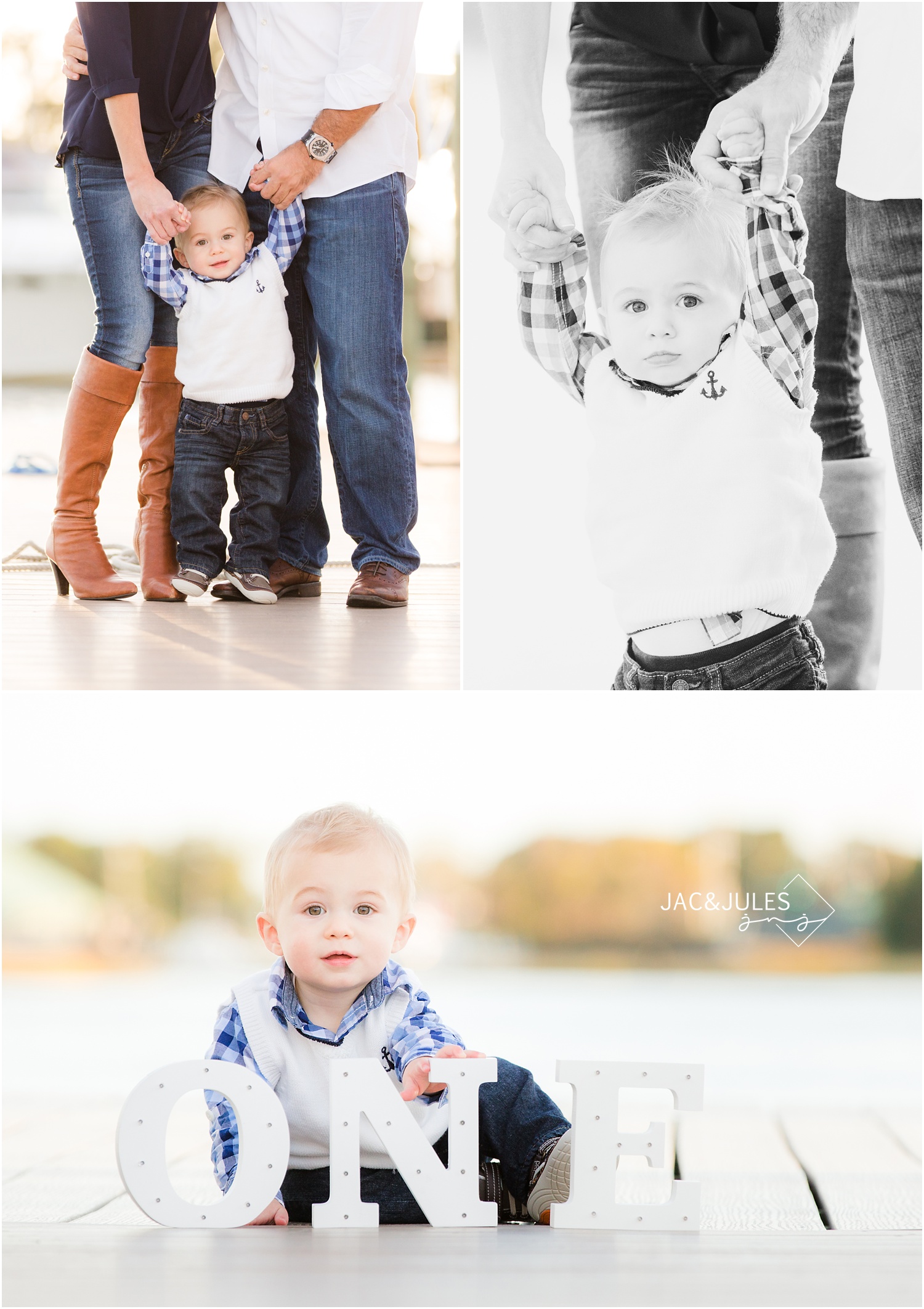 first birthday and family pictures at marina in Brielle, NJ