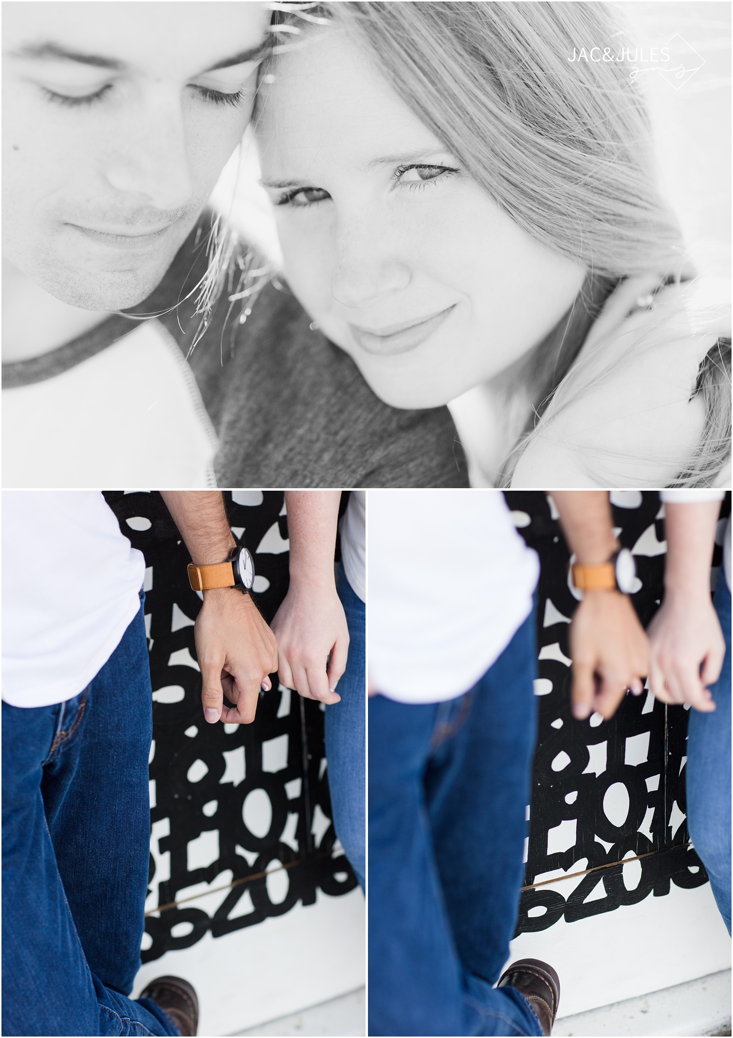 engagement photos by number mural at the Asbury Park Boardwalk