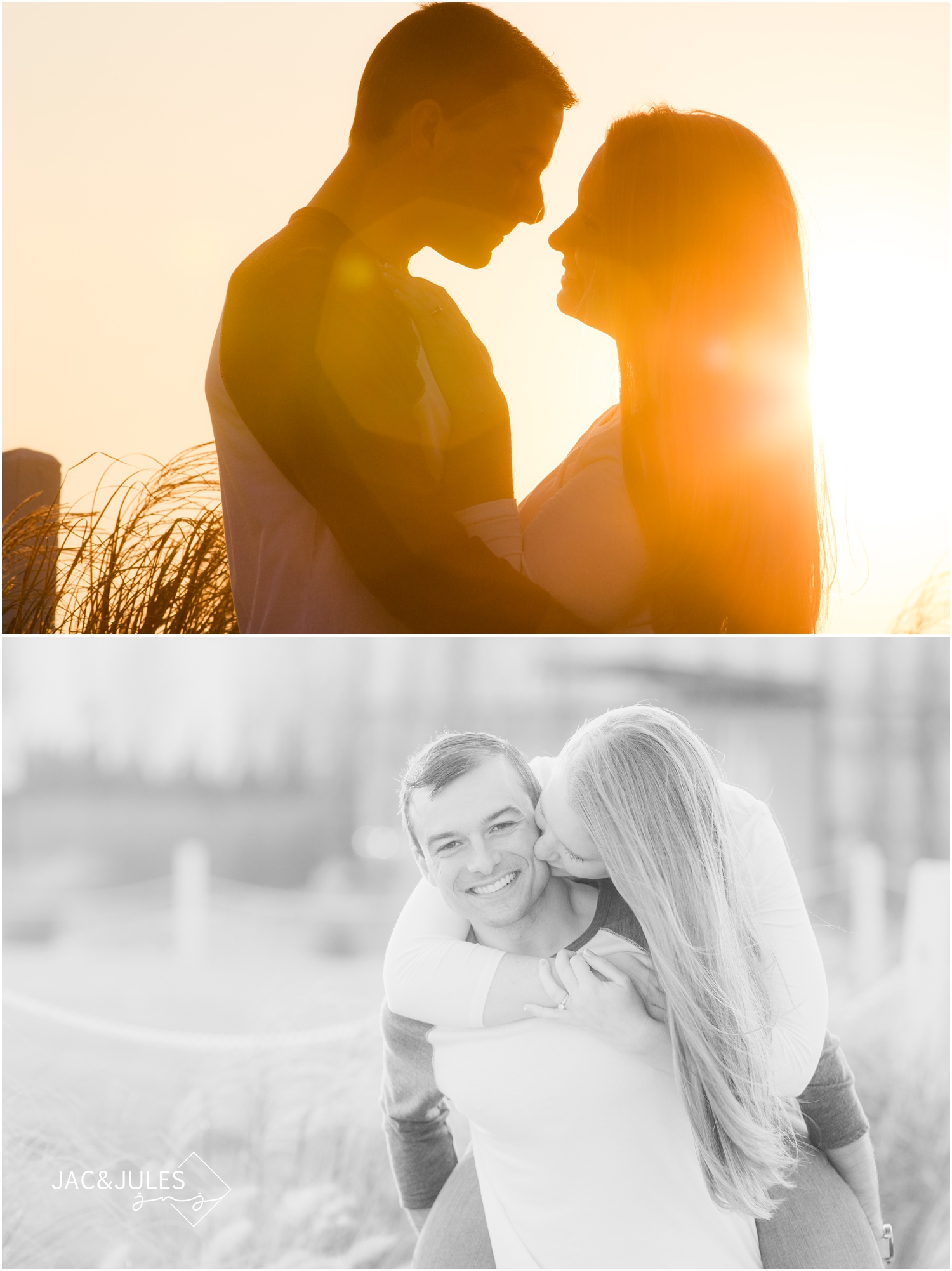 fun engagement photos near the Asbury Park Hotel