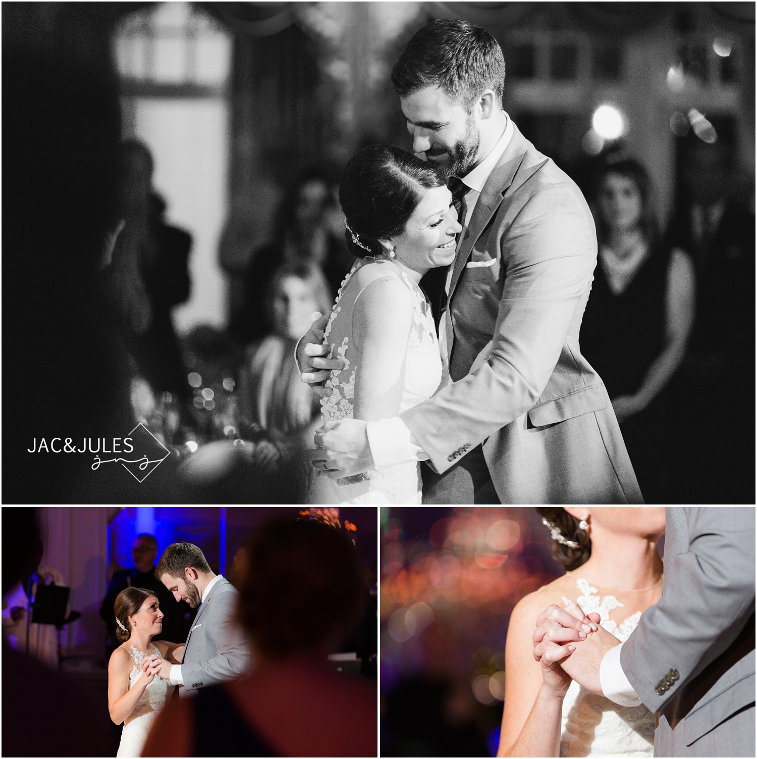 Bride and groom first dance at Eagle Oaks Golf and Country Club in Farmingdale, NJ.