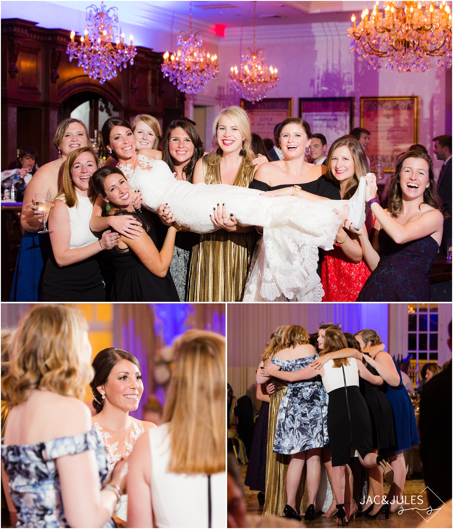 fun dancing wedding reception photos at Eagle Oaks Golf and Country Club in Farmingdale, NJ.