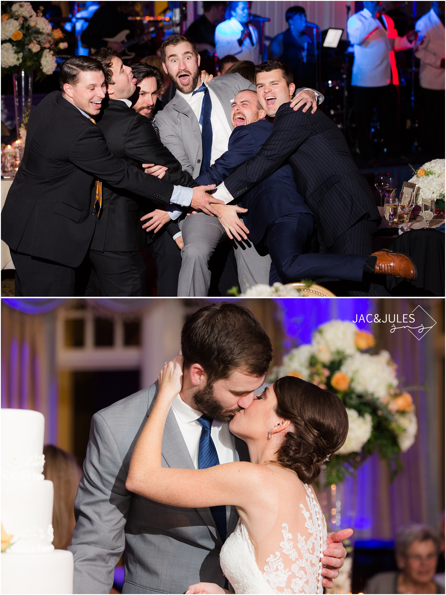 fun dancing wedding reception photos at Eagle Oaks Golf and Country Club in Farmingdale, NJ.