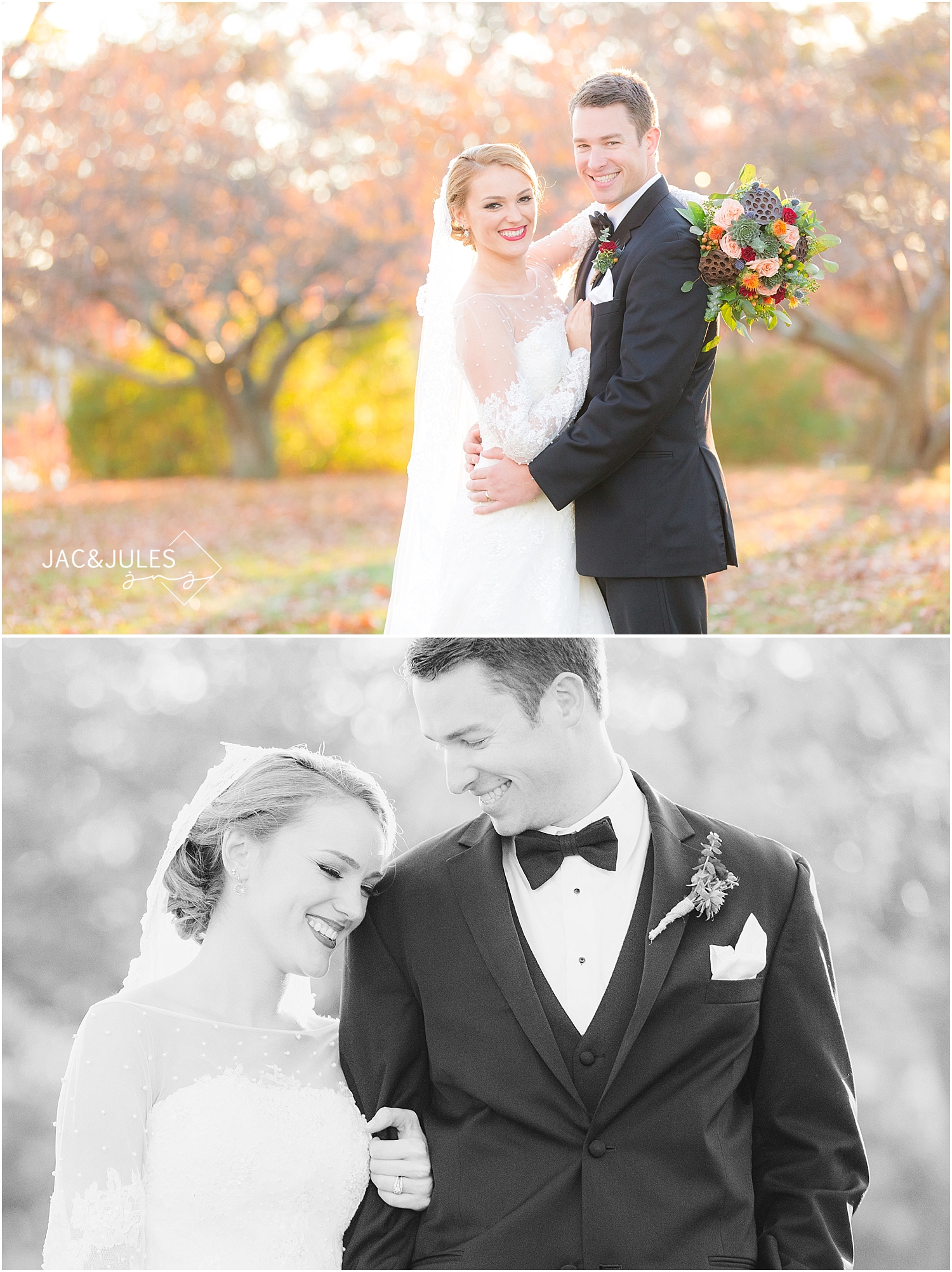 jacnjules photograph fall wedding at Divine Park in Spring Lake, NJ