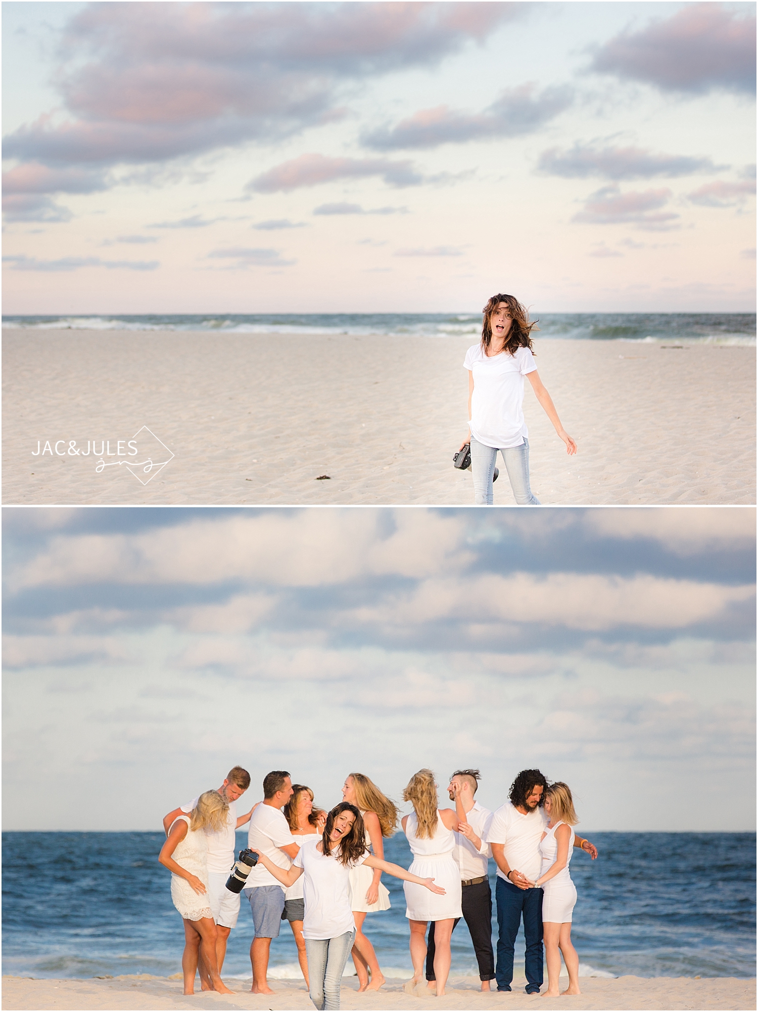 jacnjules photographs fun family on the beach in LBI NJ