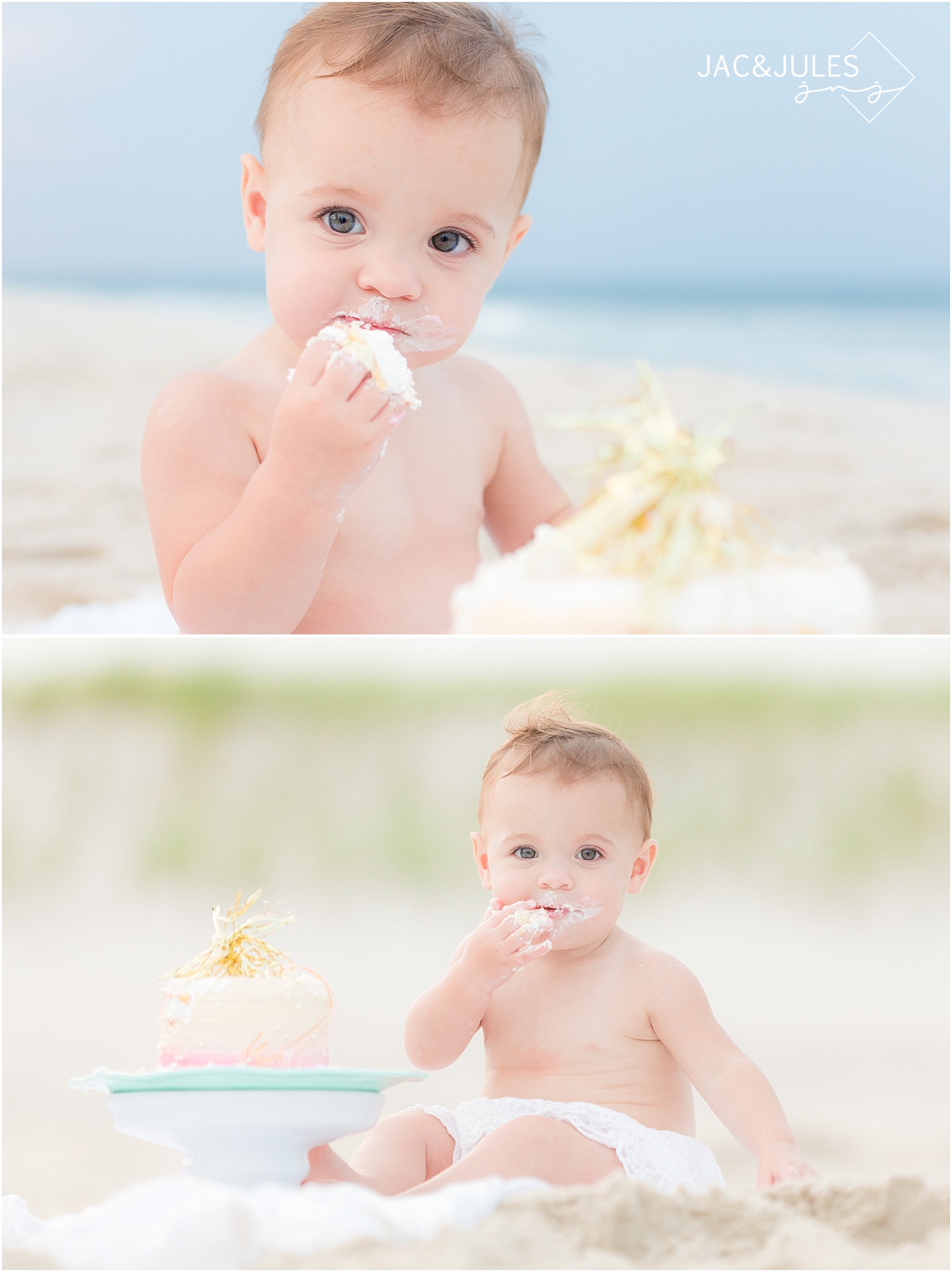 first birthday cake smash pictures on the beach in new jersey