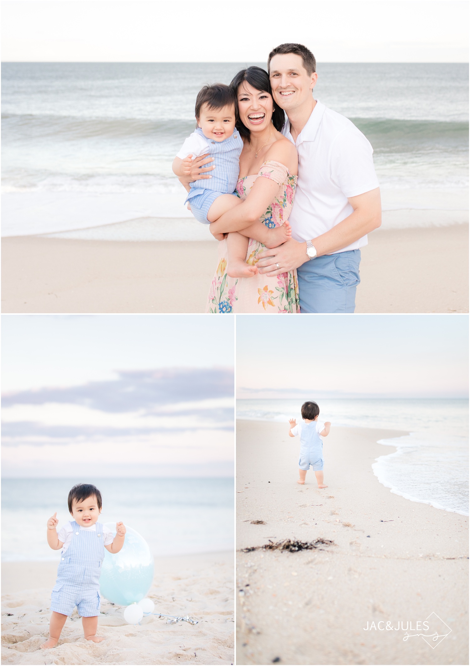 First birthday photos on the beach in Mantoloking, NJ.