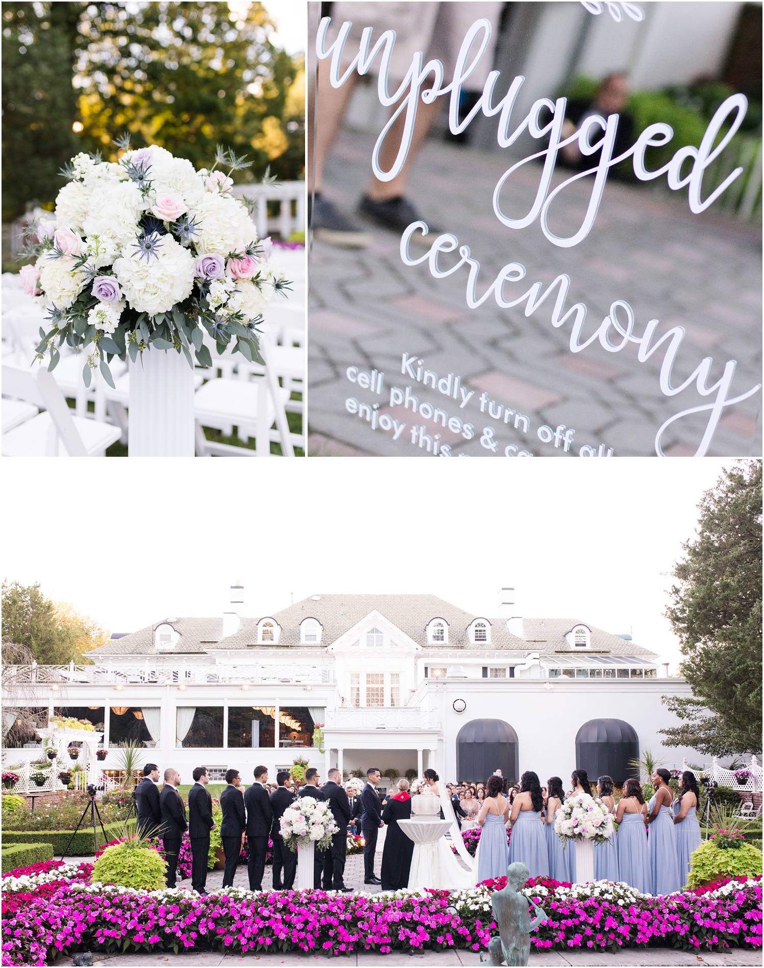 Wedding ceremony in the garden at The Shadowbrook in Shrewsbury, NJ.