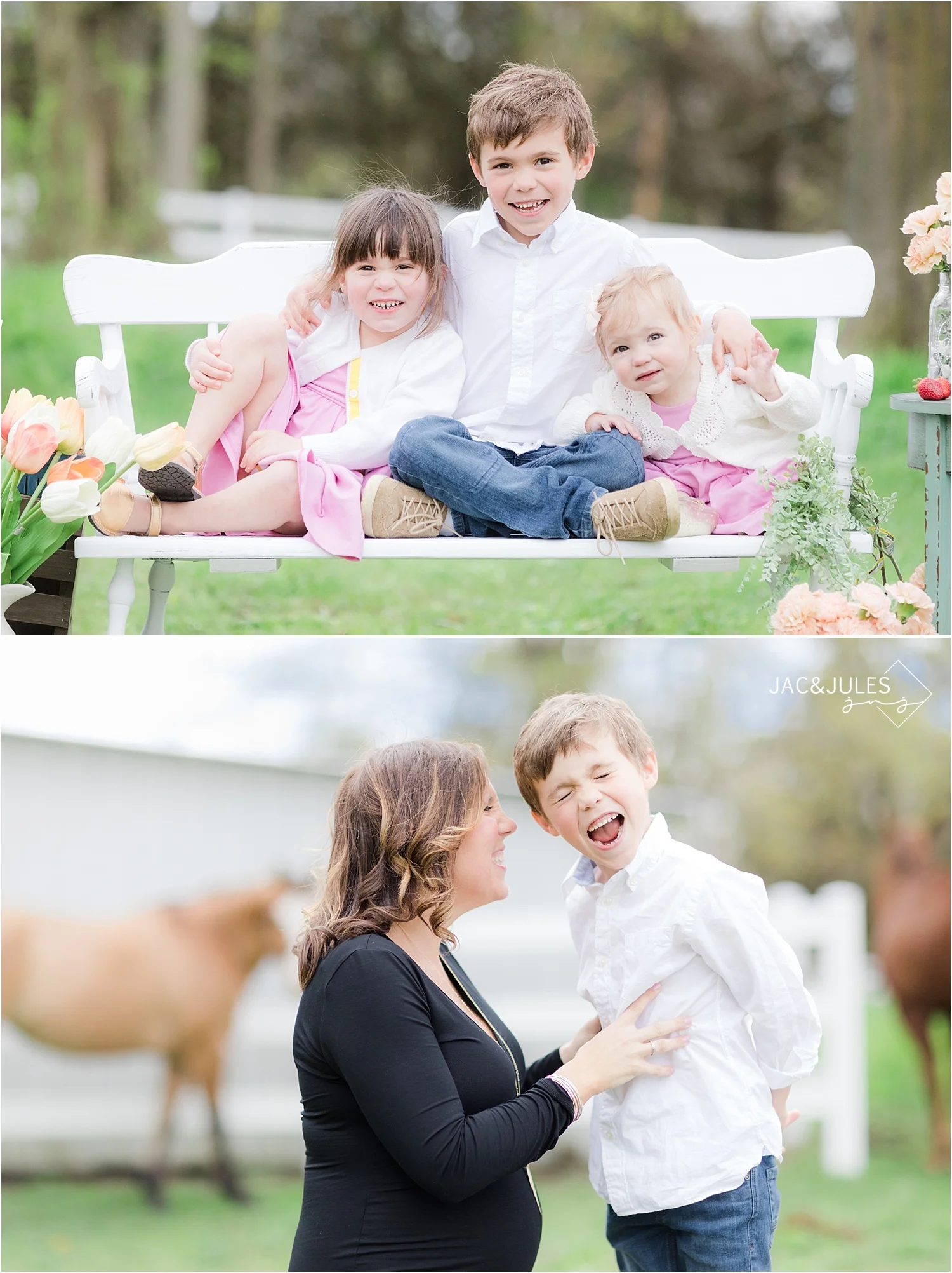 spring family photos at a farm in nj