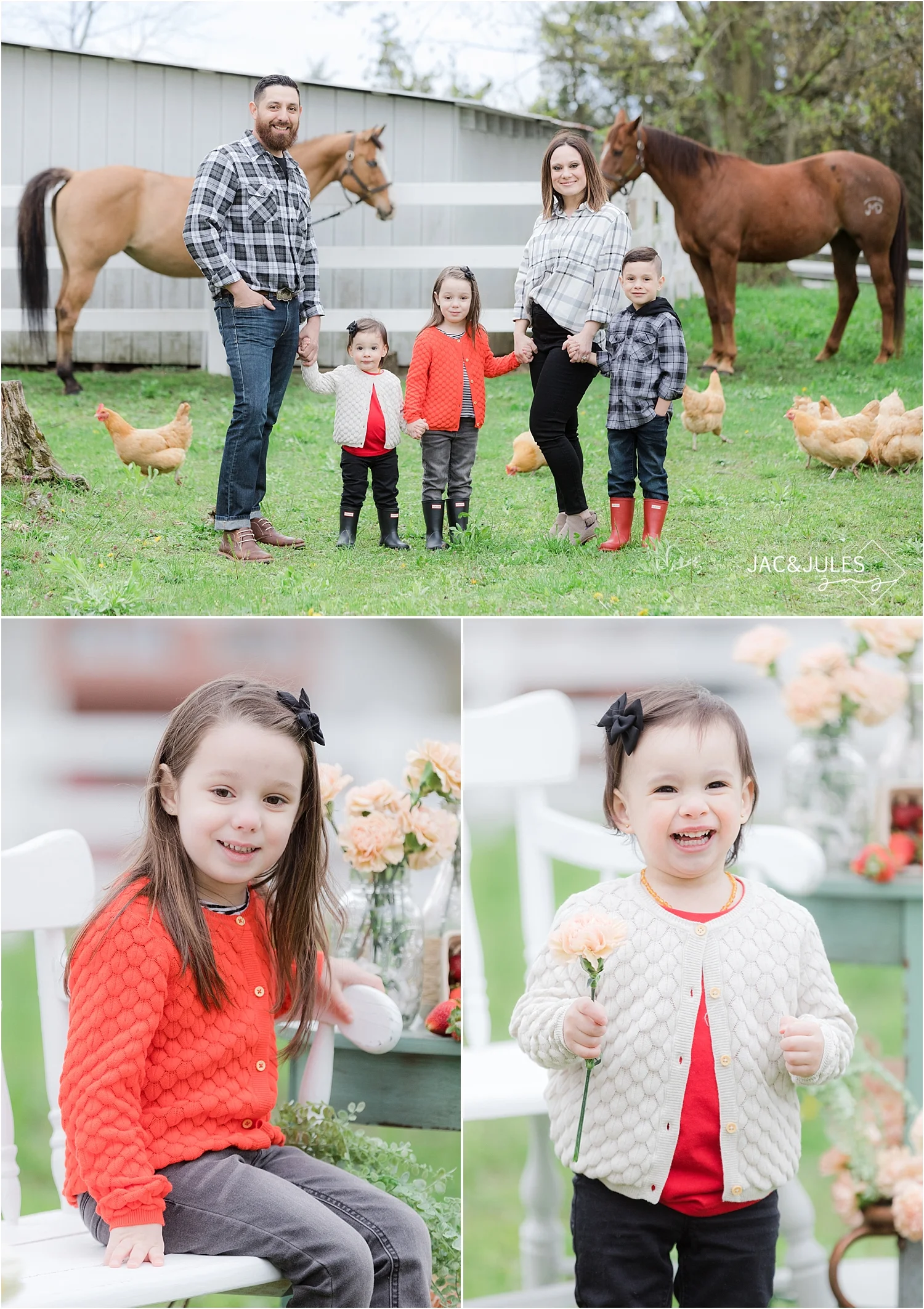 spring family photos on a farm in new jersey