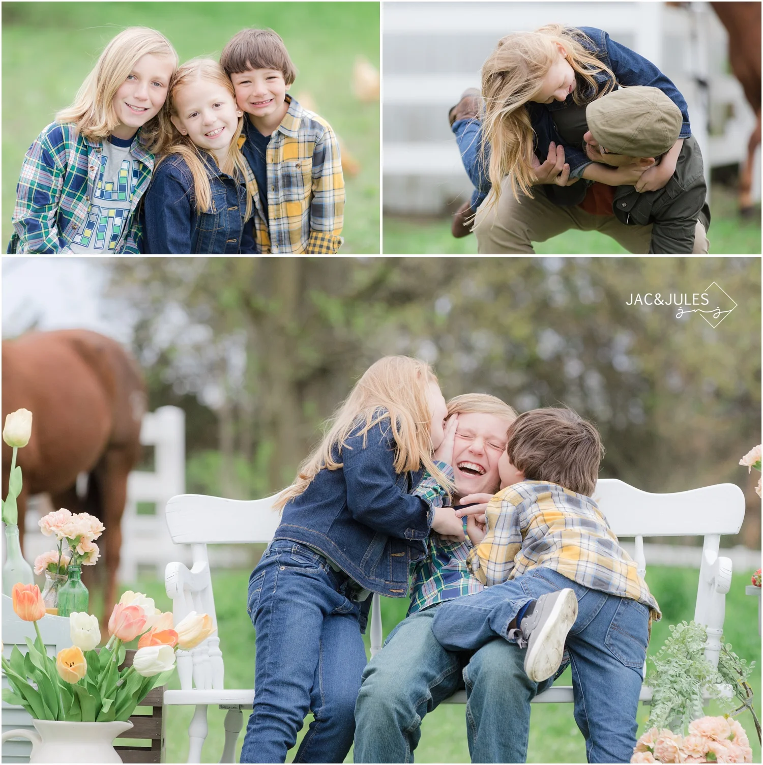 photos of kids having fun at a cream ridge, nj horse farm.