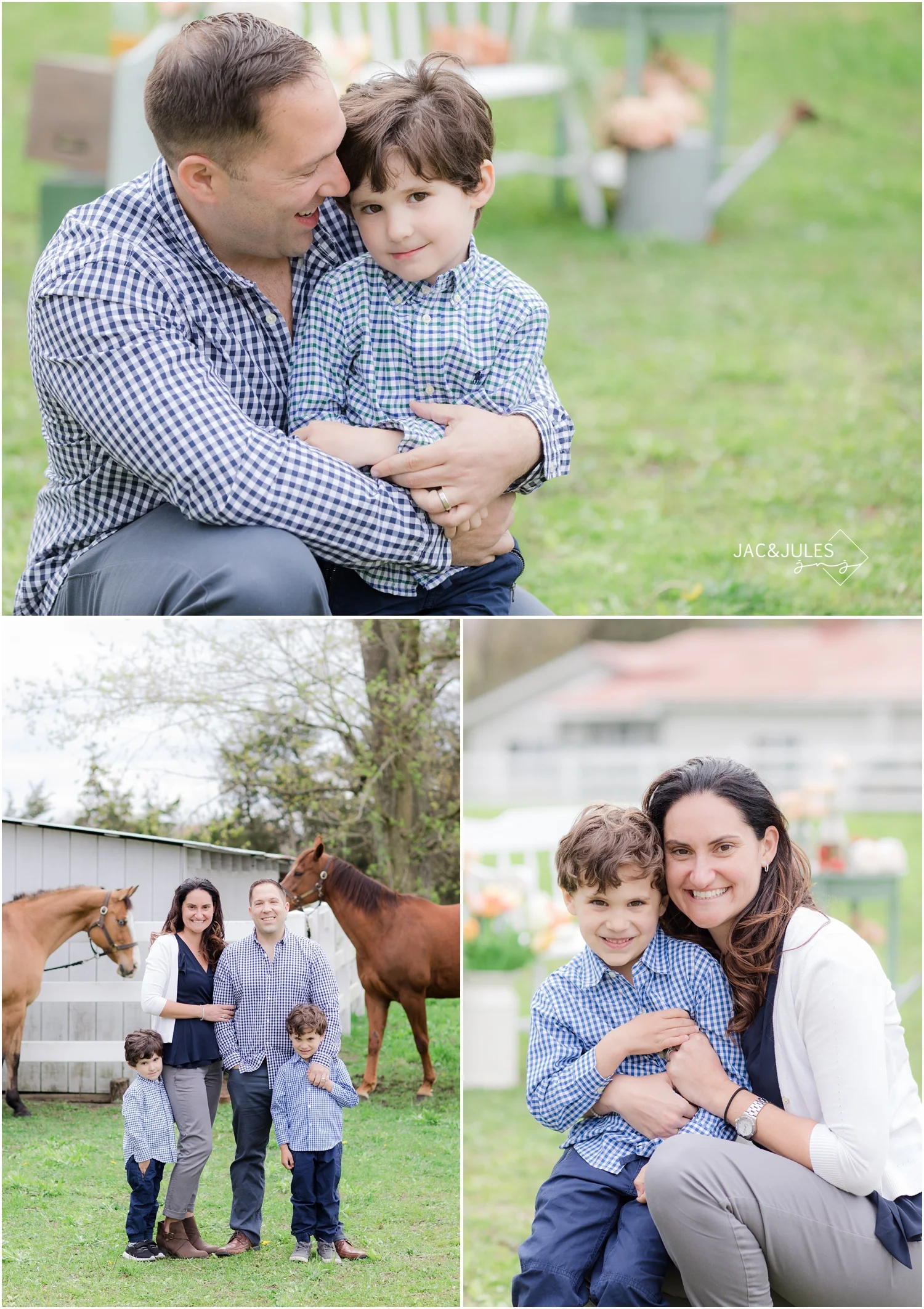 styled family sessions with horses in cream ridge, nj.