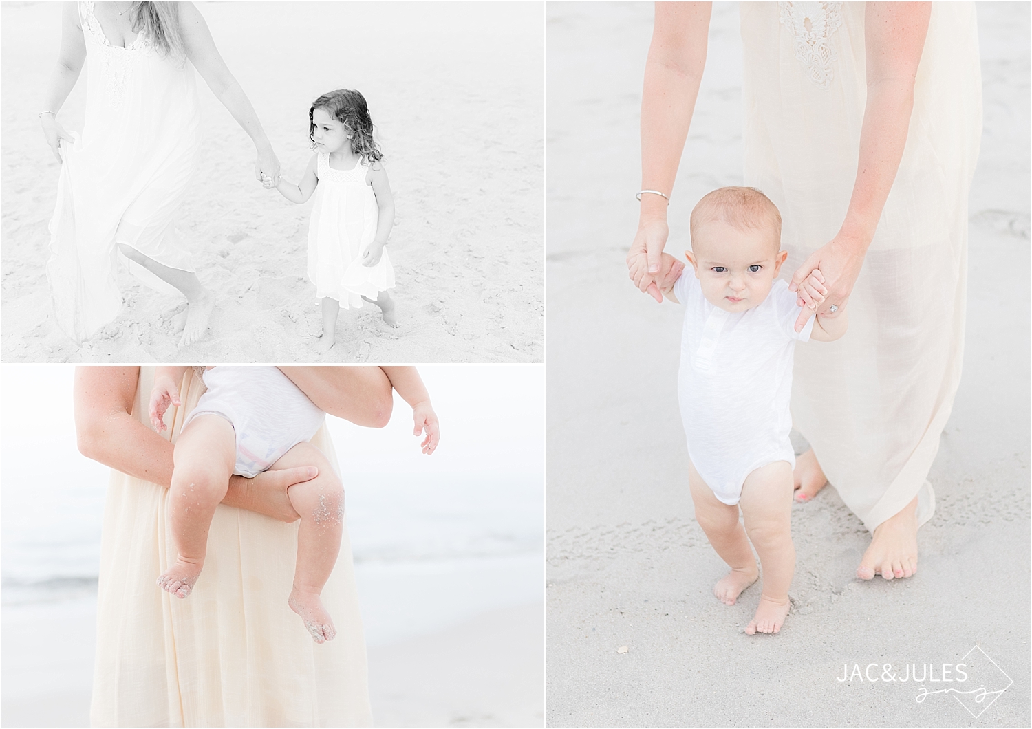 candid family photos on the beach in mantoloking nj