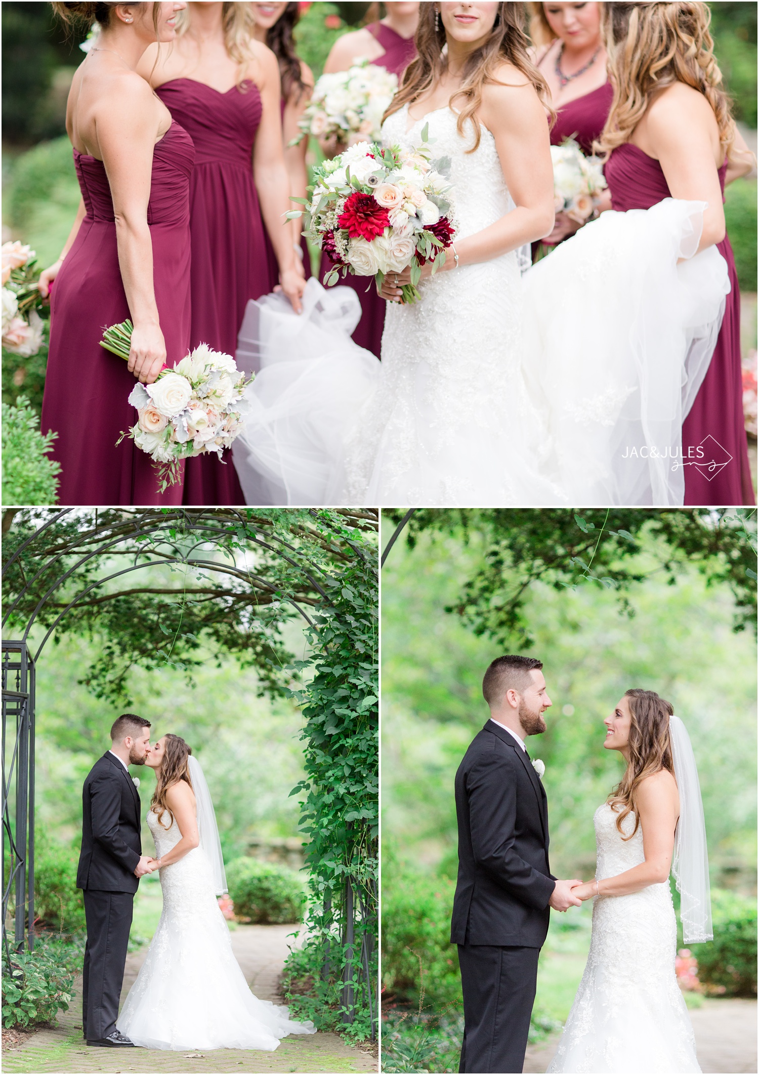 Newlywed couple photos at Cross Estate Gardens in Bernardsville, NJ.