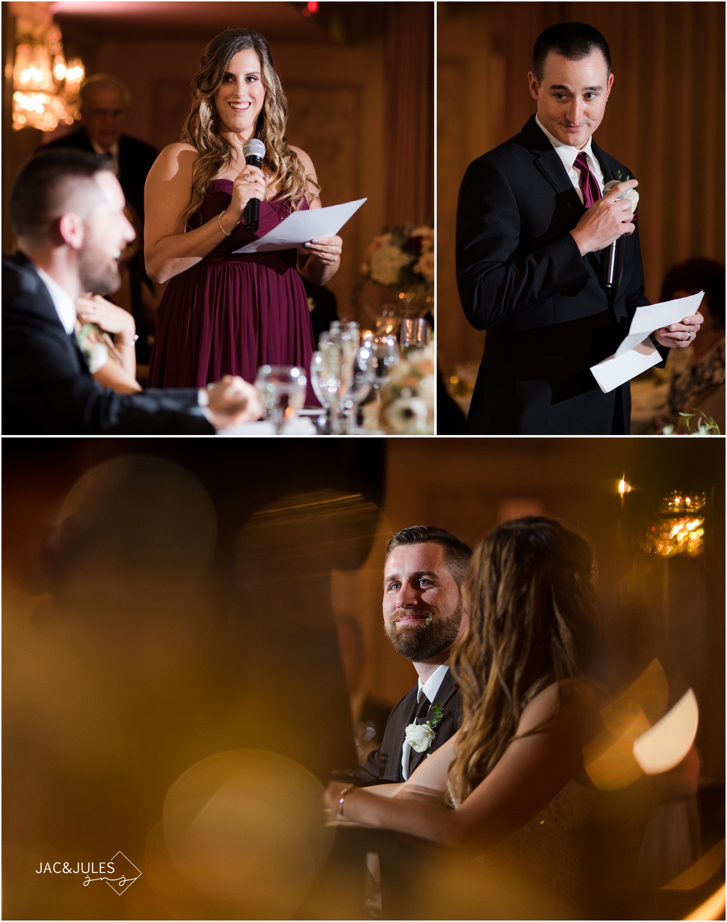 Best Man and Maid of Honor Speeches at The Olde Mill Inn.