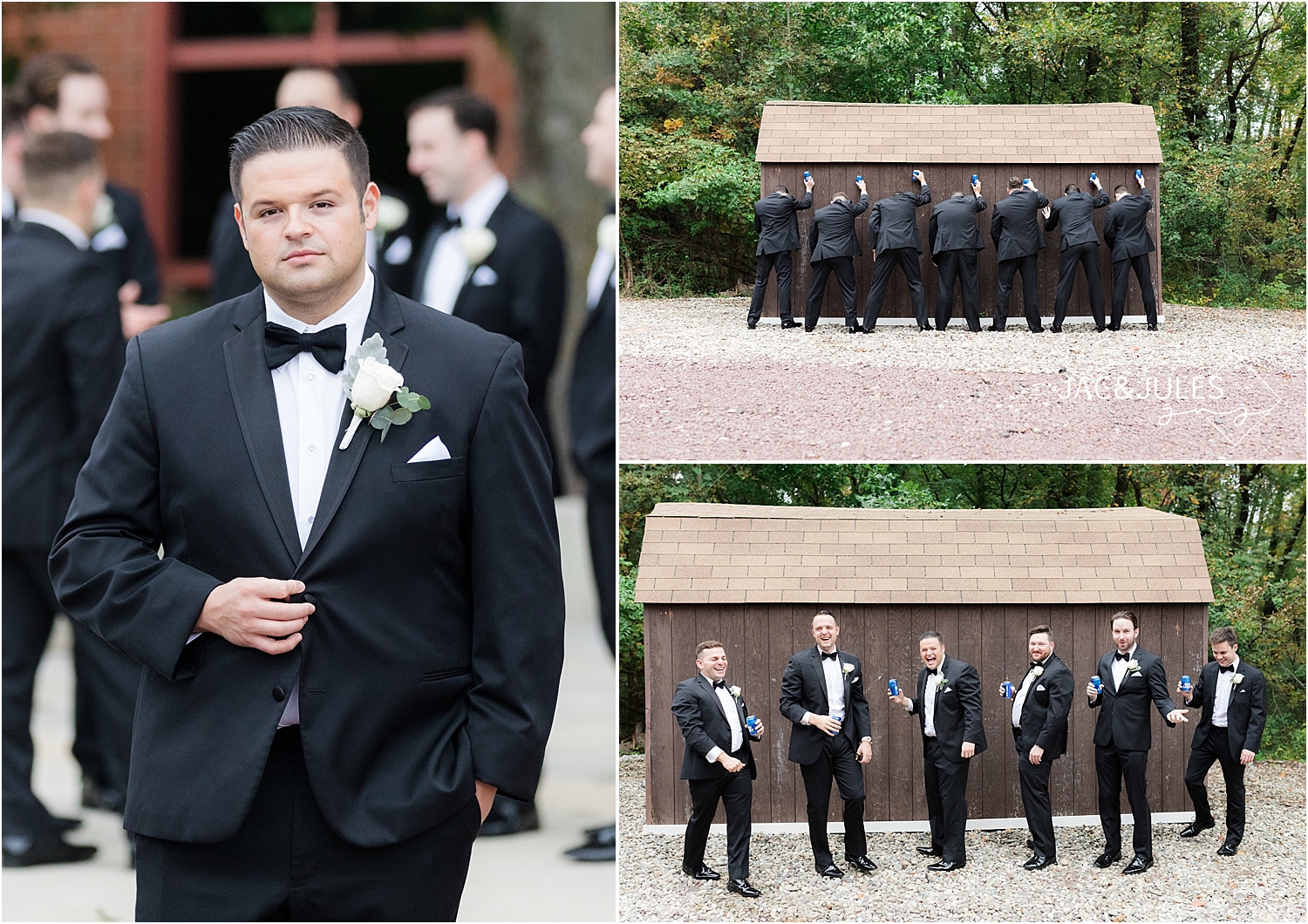funny groomsmen picture at short hills hilton nj