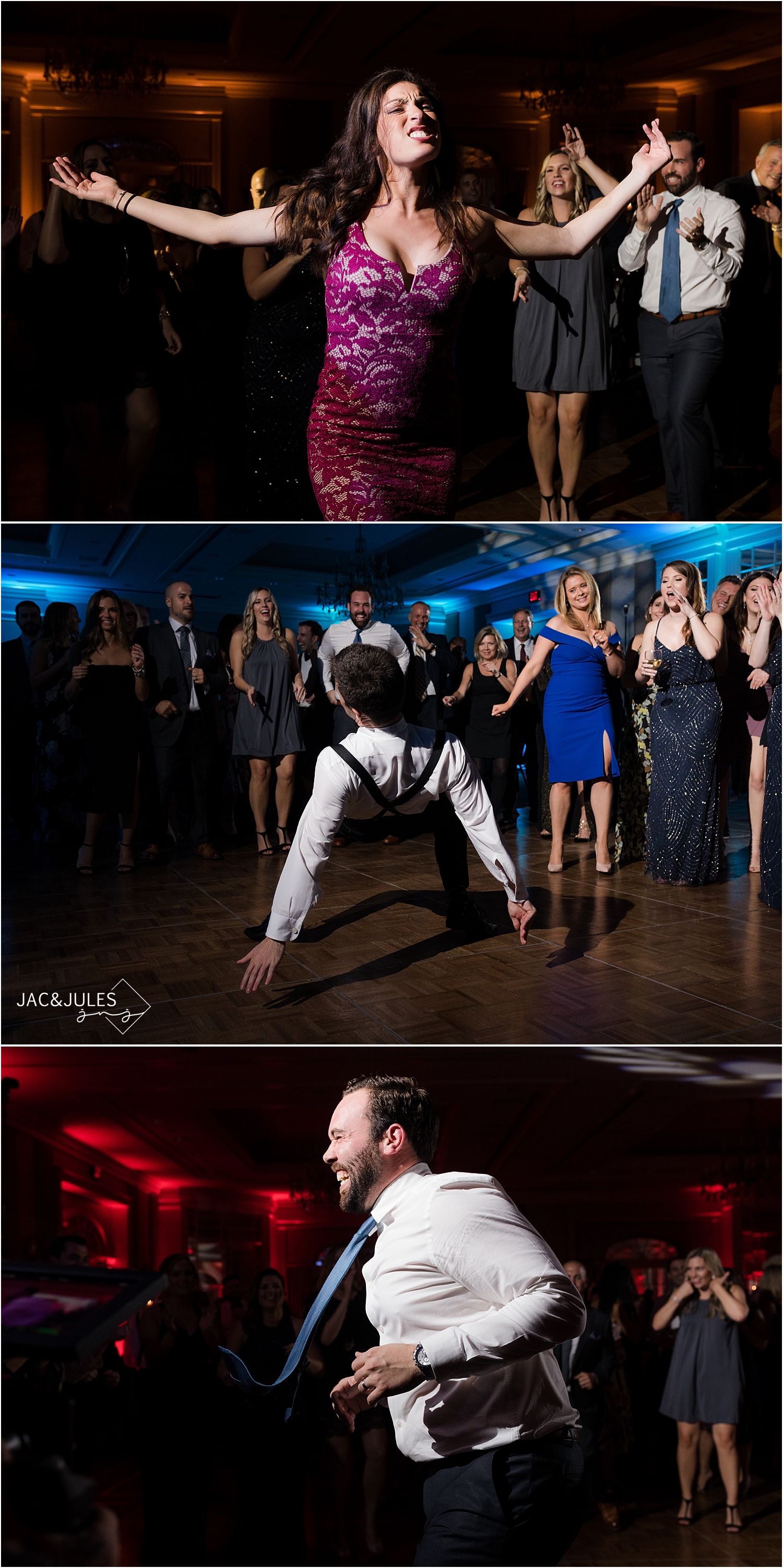 fun dancing at wedding reception at short hills hilton nj