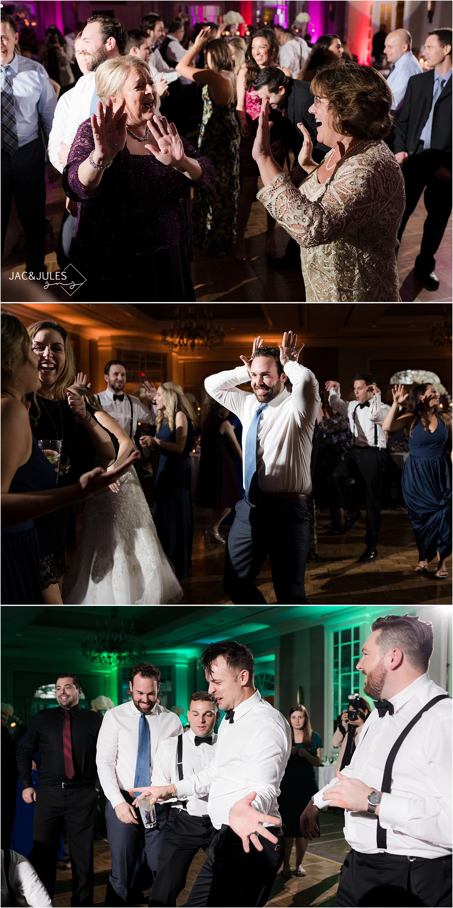 fun dancing at wedding reception at short hills hilton nj