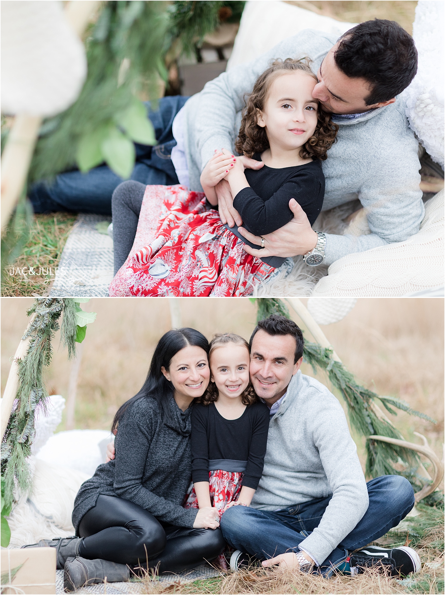 sweet family christmas photo in ocean county nj