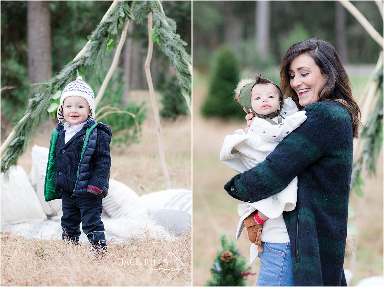 unique holiday photo using teepee in new jersey