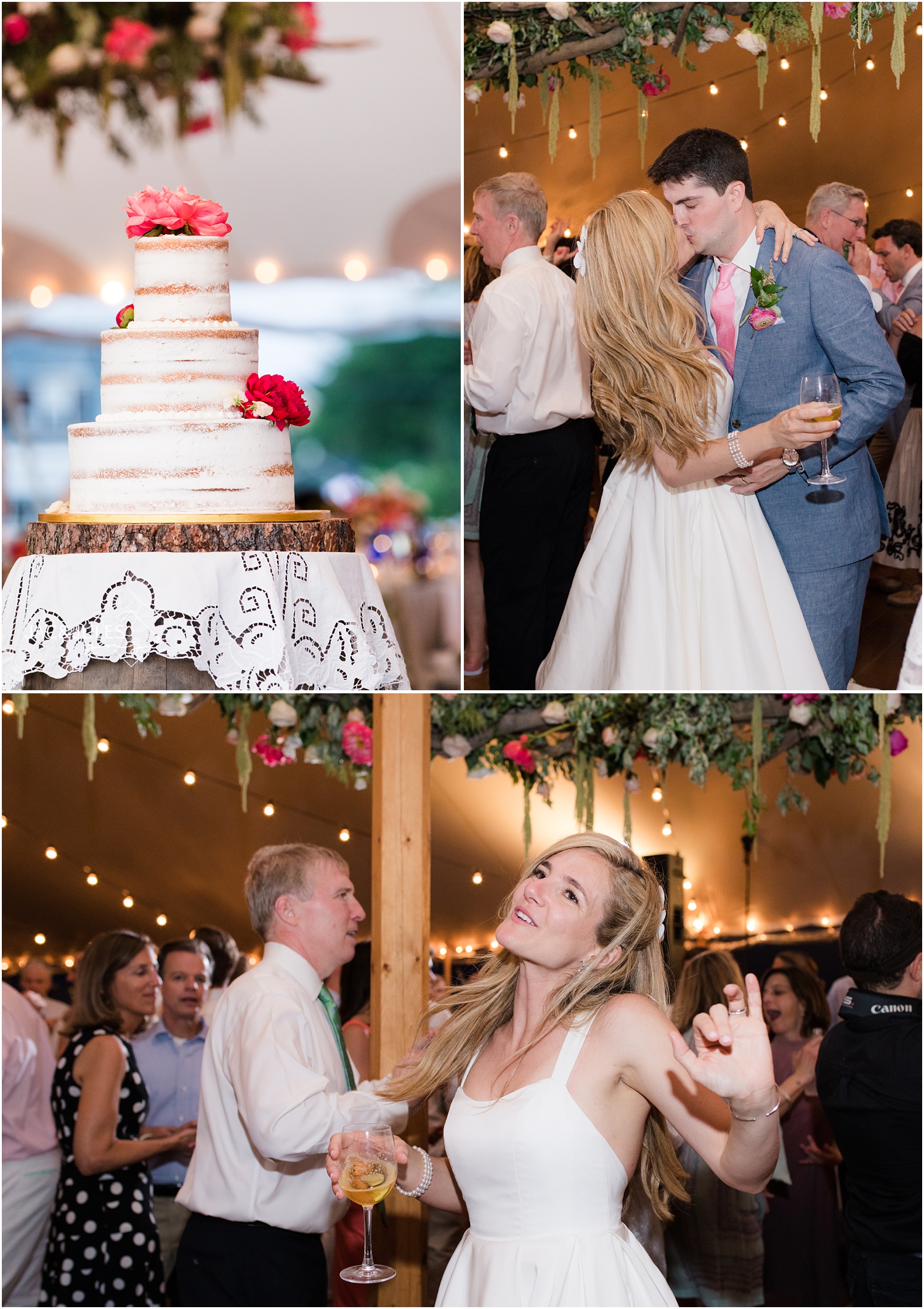 Beautiful naked wedding cake at Mantoloking Yacht Club.