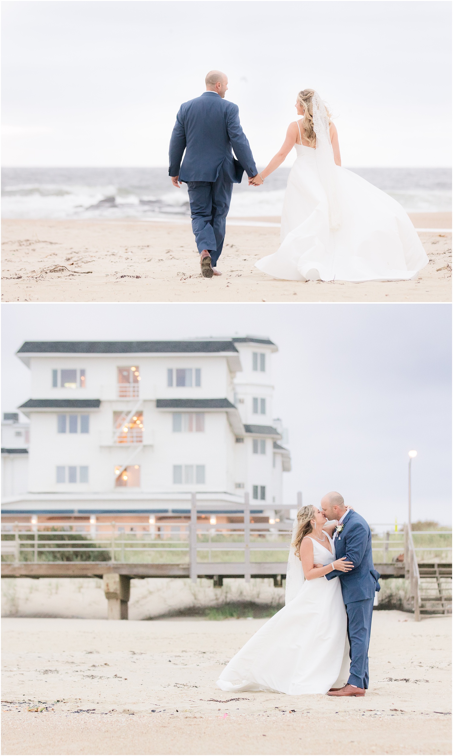 romantic wedding photos on the beach in Spring Lake, NJ.