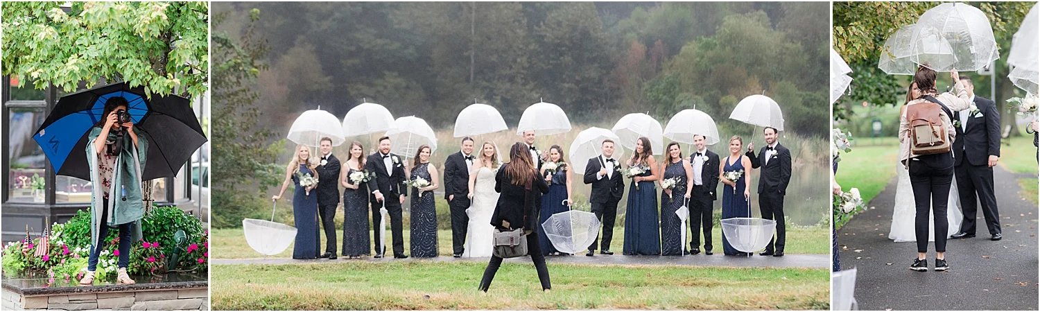 nj wedding photographers photograph a wedding in the rain
