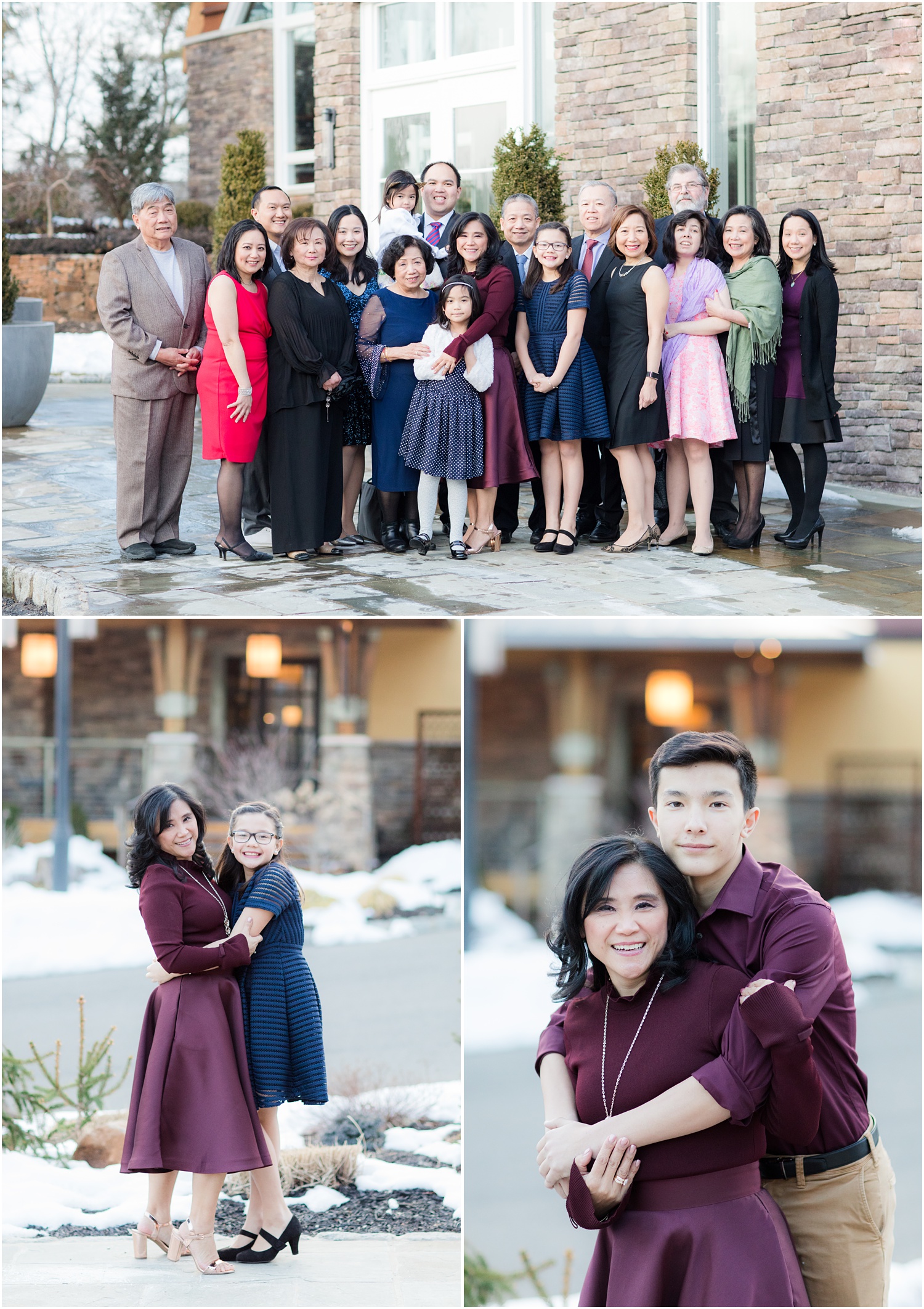 Extended Family photo outside the Stone House at Stirling Ridge before a party in The Lodge.