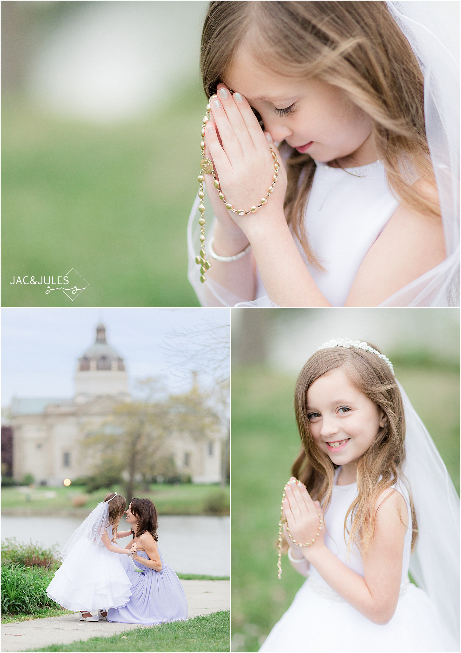 whimsical photo of communion girl in spring lake nj