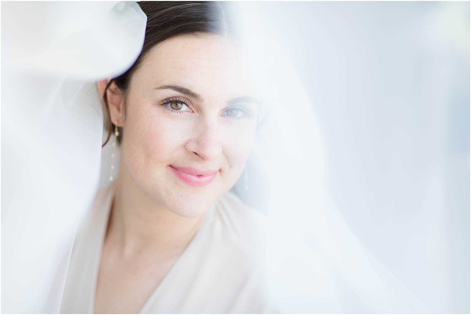 Bridal portrait with veil.