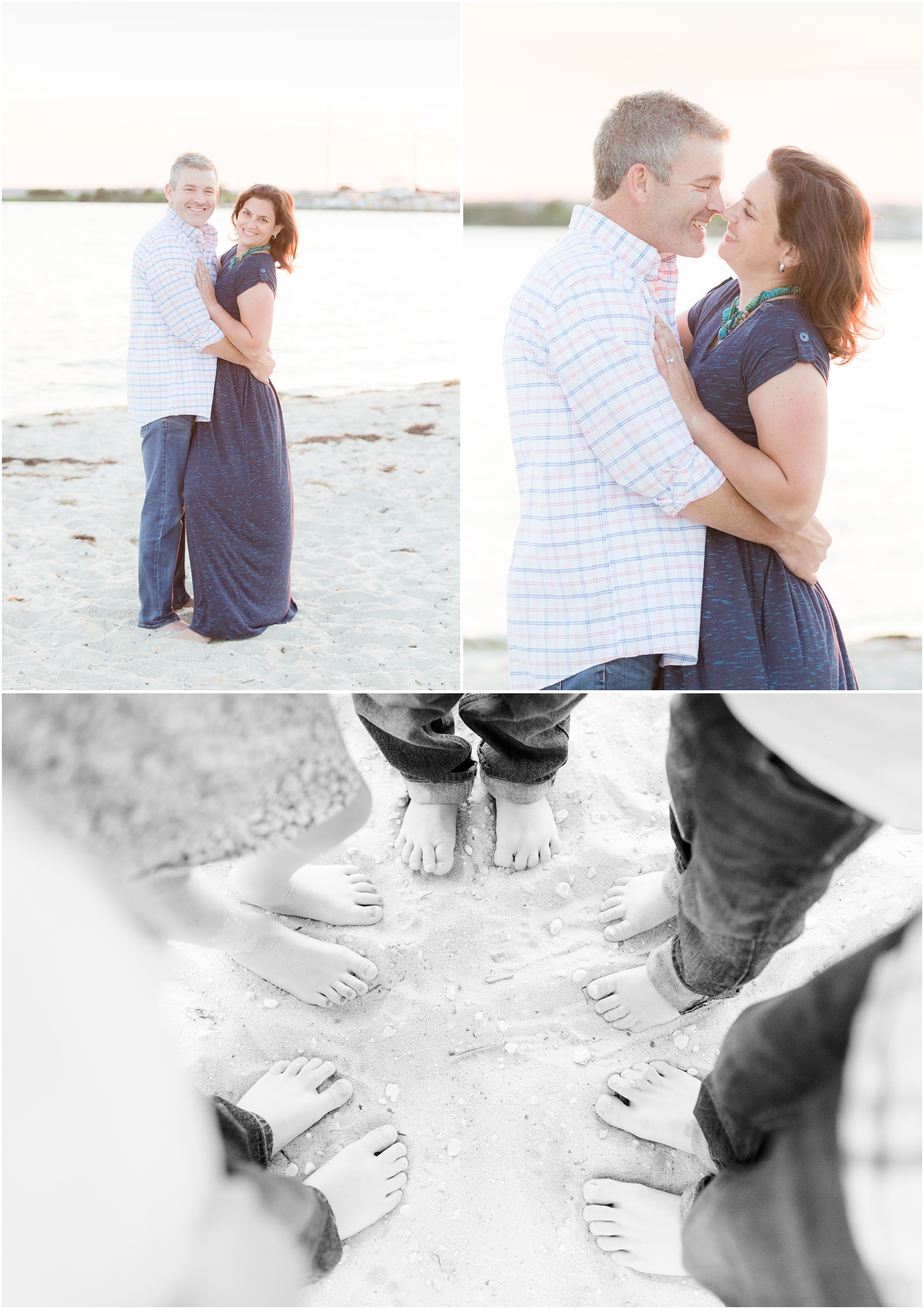 Portraits of mom and dad at the bay beach in Lavallette.