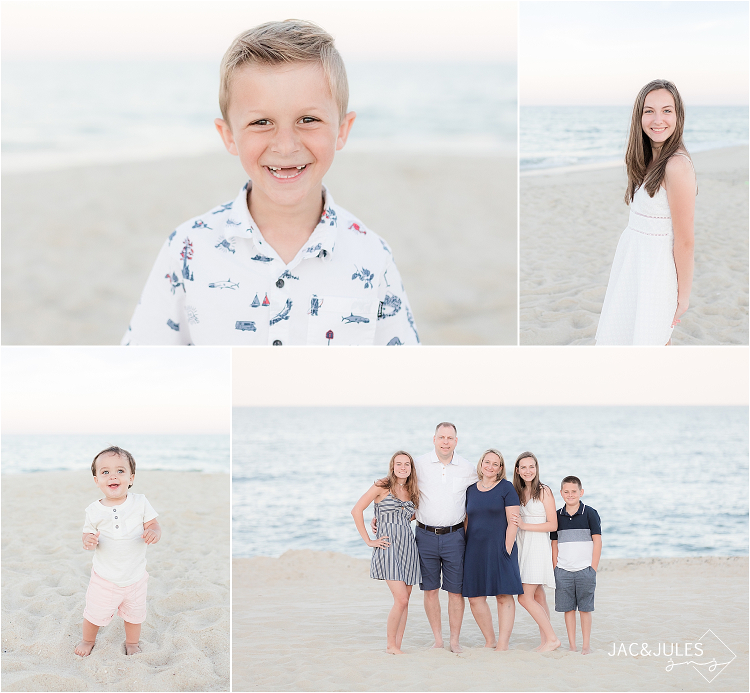portraits of kids on the beach in spring lake nj