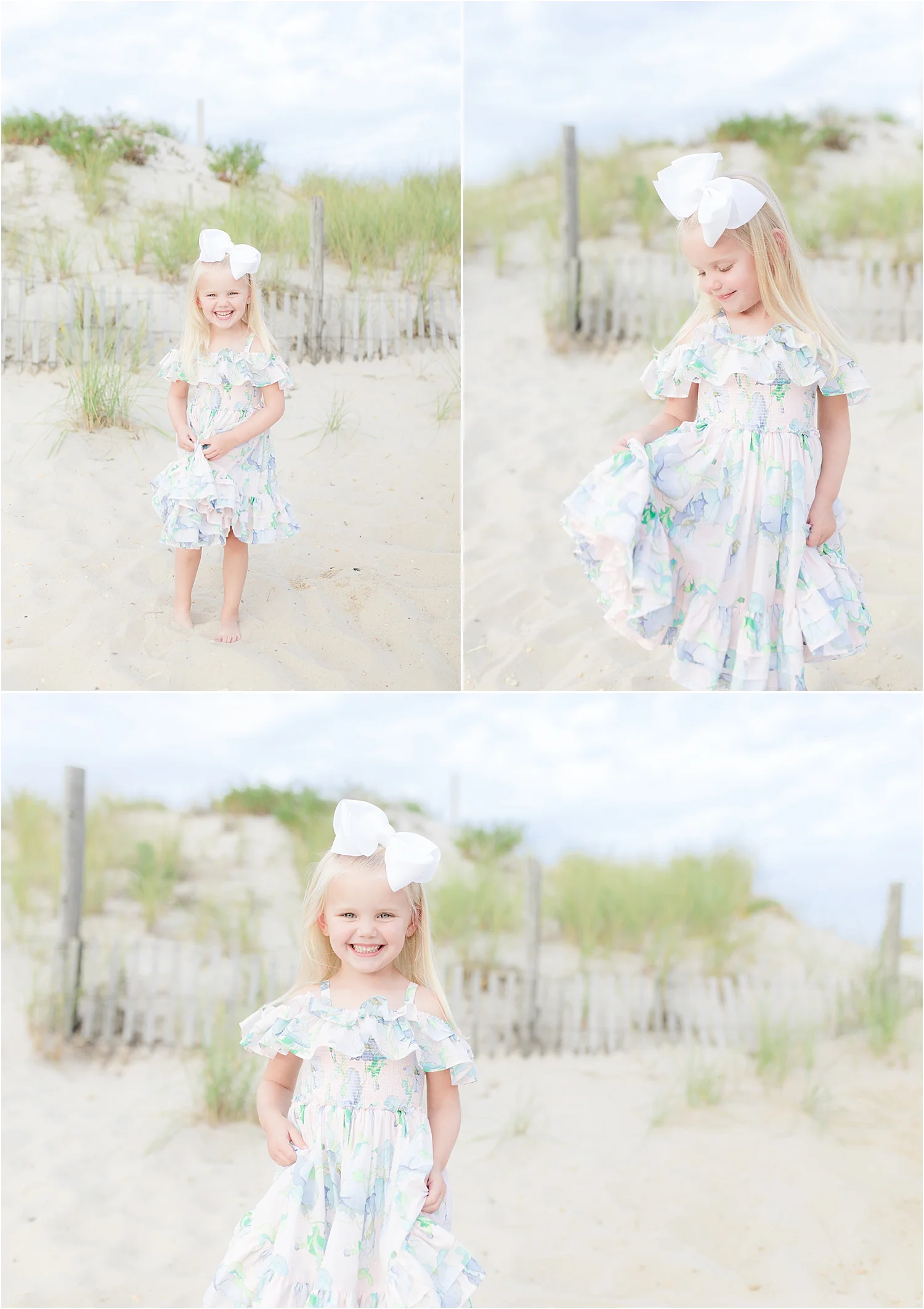 natural light photo of little girl on the beach in Lavallette