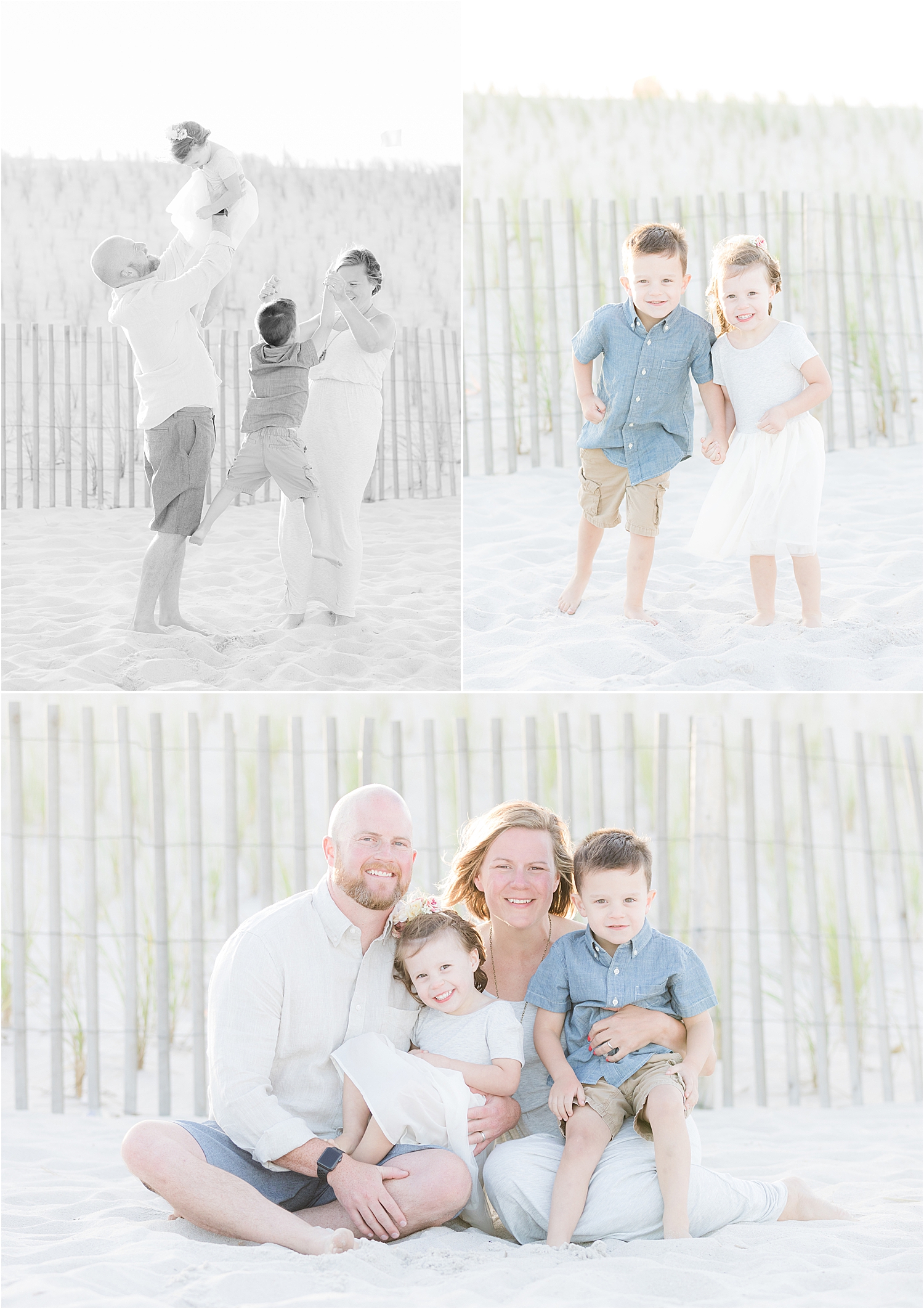 fun family photo in Lavallette NJ on the beach