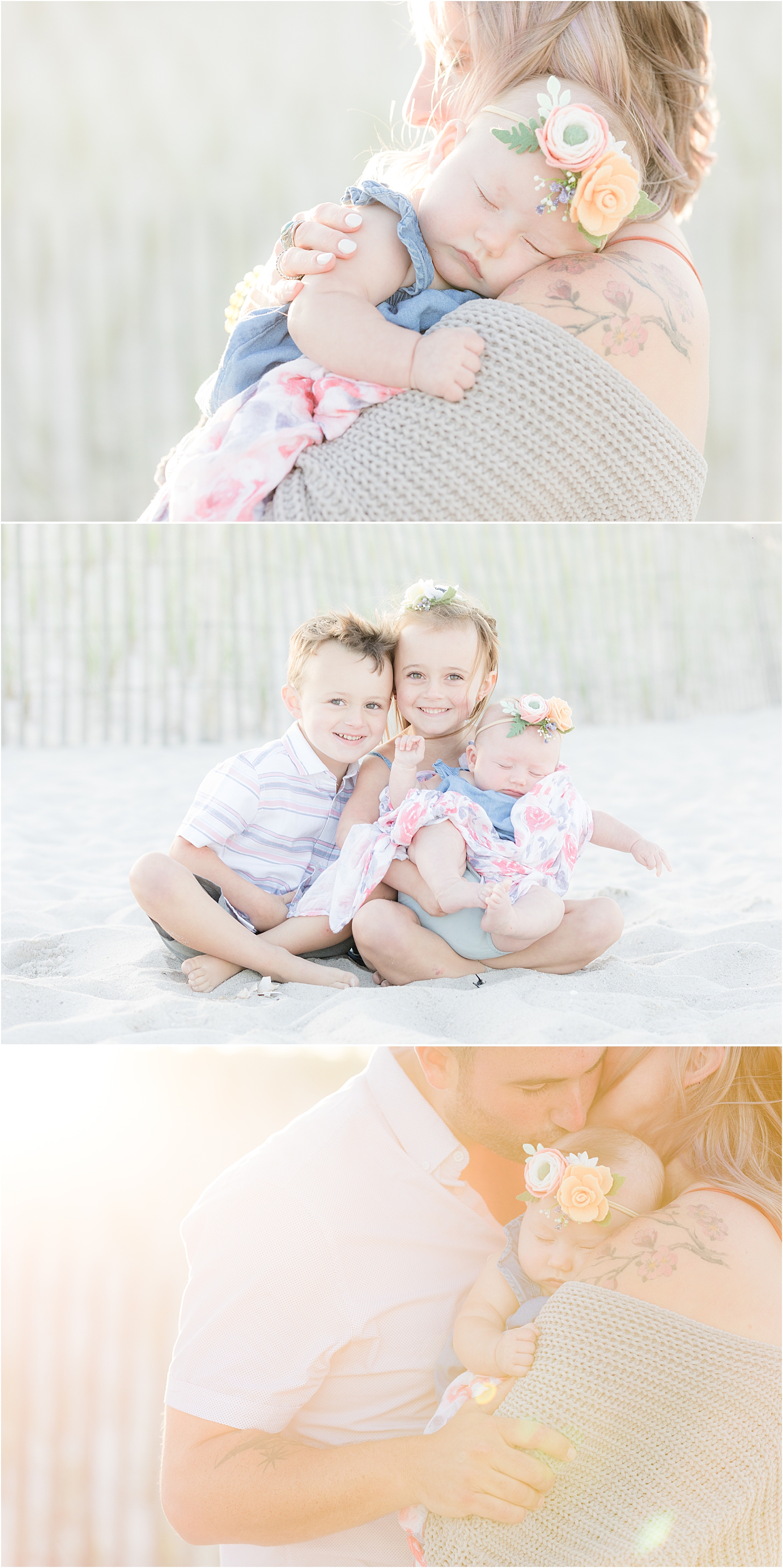 child and baby photos on the beach in Lavallette NJ