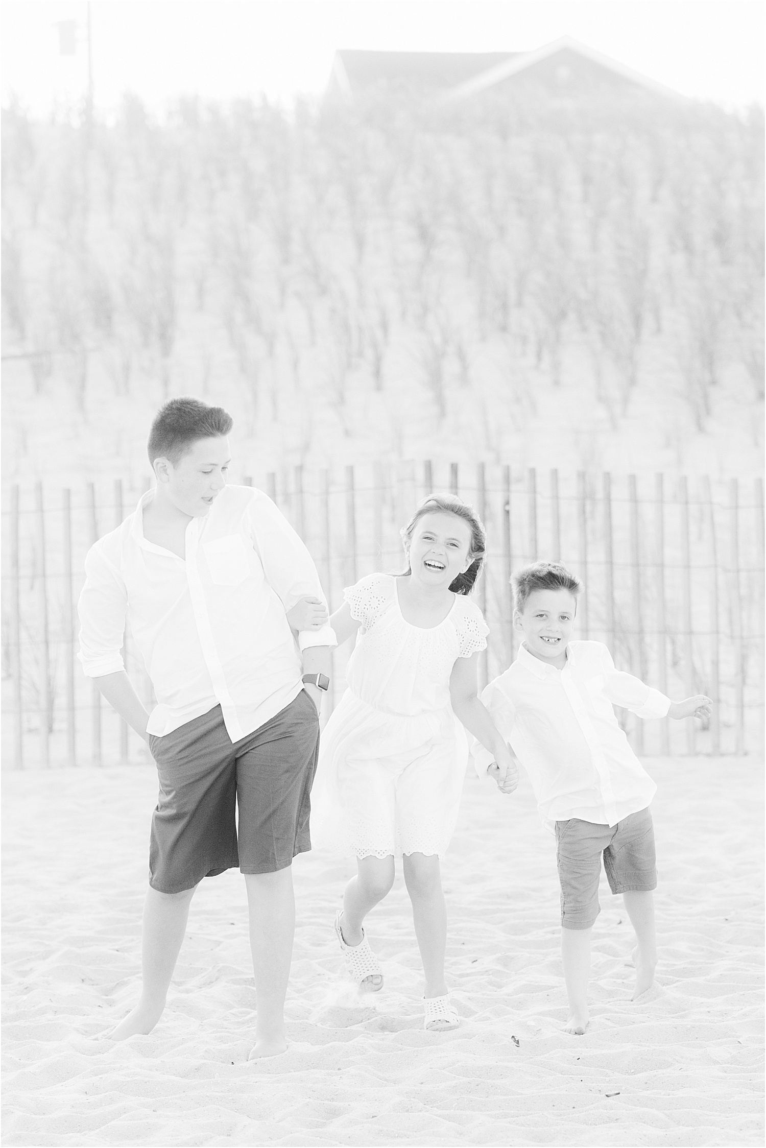 fun candid photo of children on the beach in Lavallette