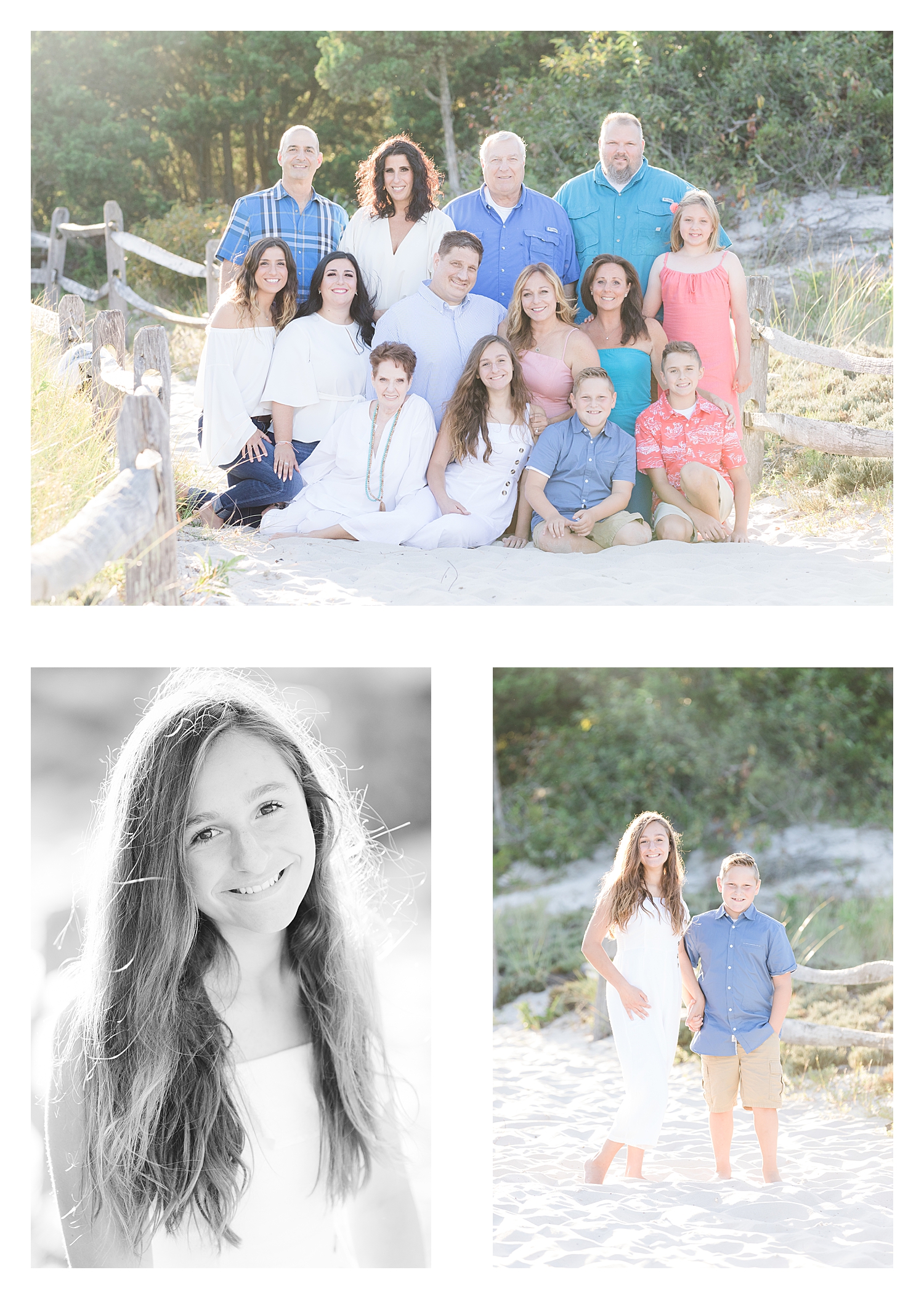 extended family photo at Island Beach State Park