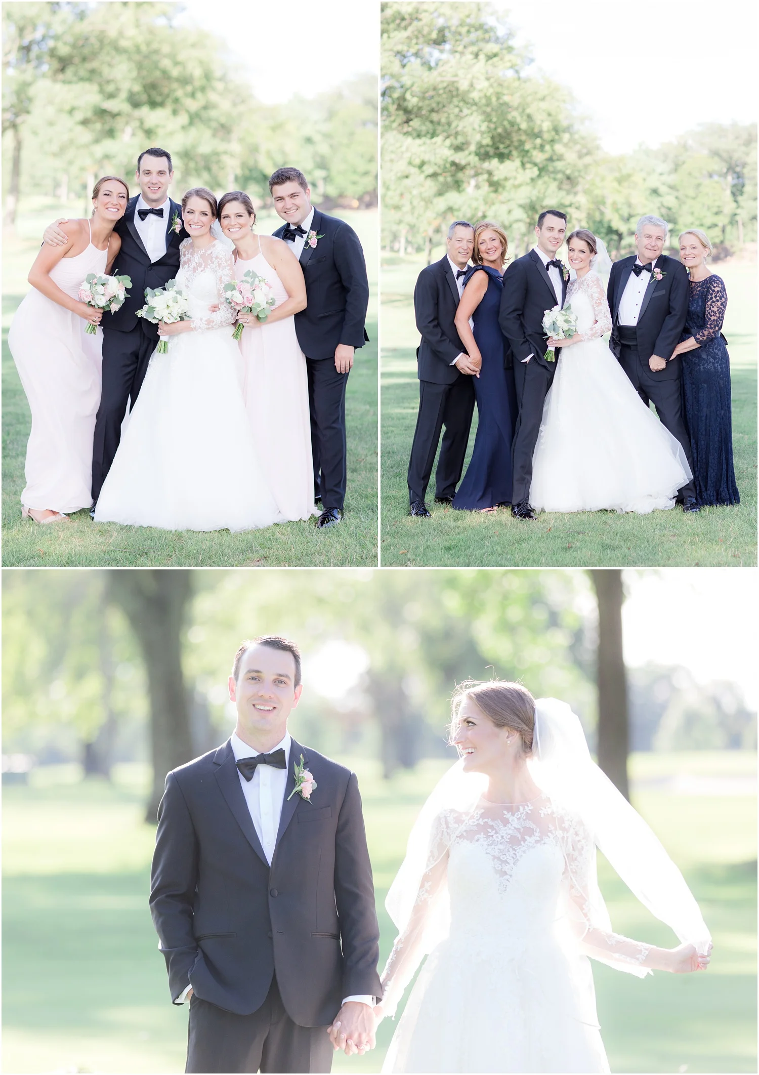 Family portraits for a wedding at Canoe Brook Country Club