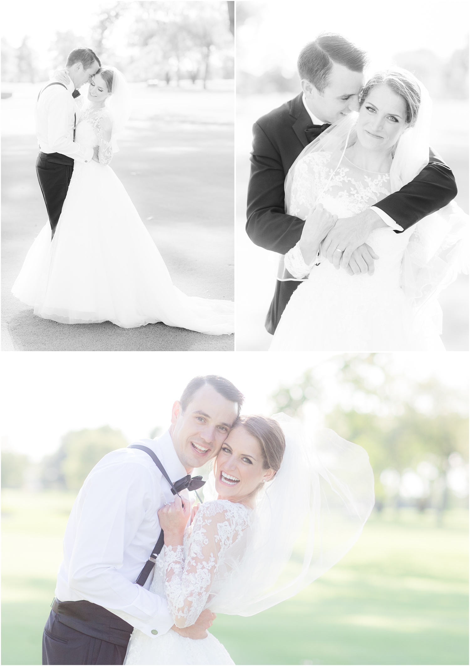 Romantic bride and groom photos at Canoe Brook Country Club