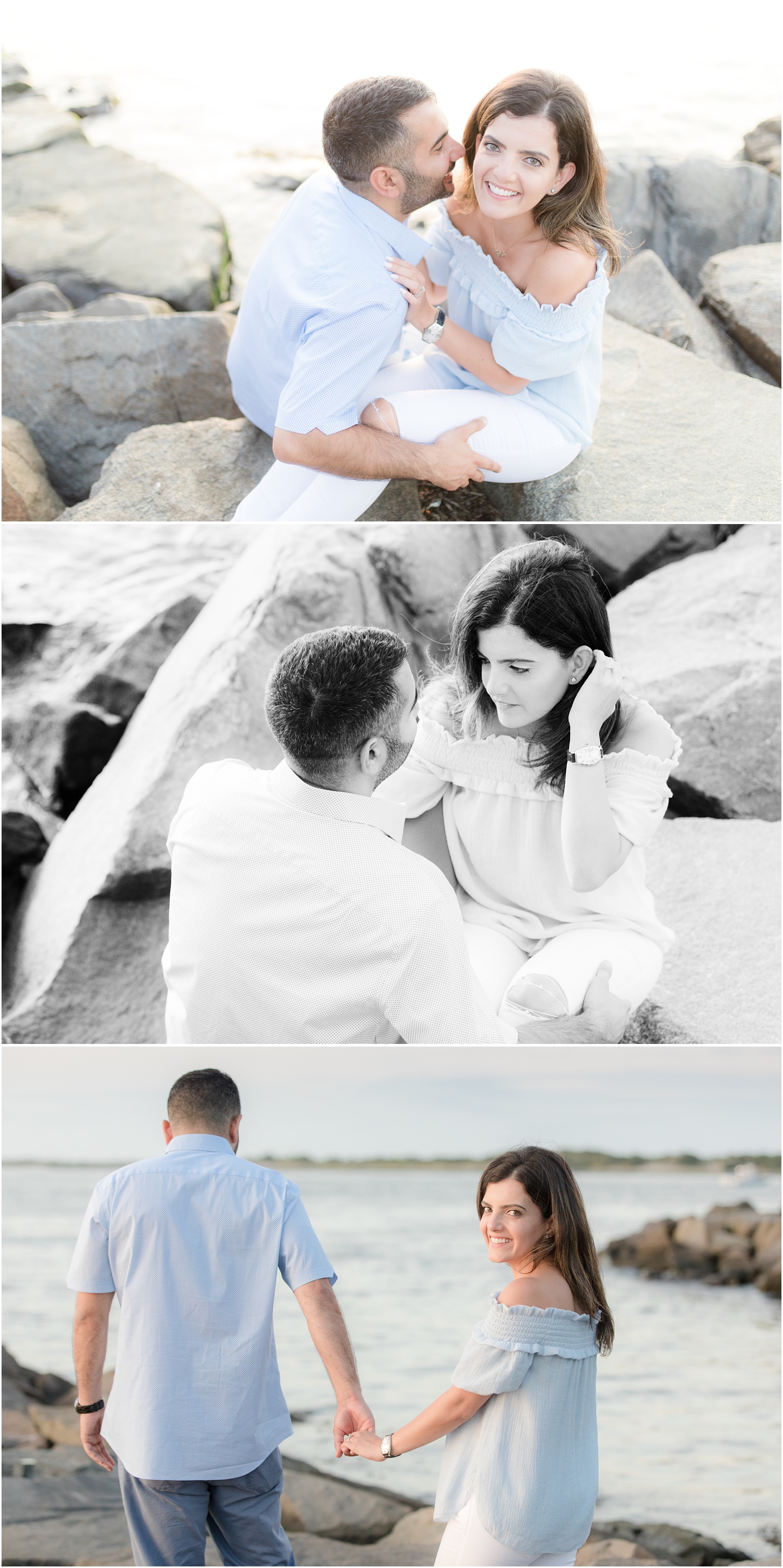 casual engagement photos in Long Beach Island