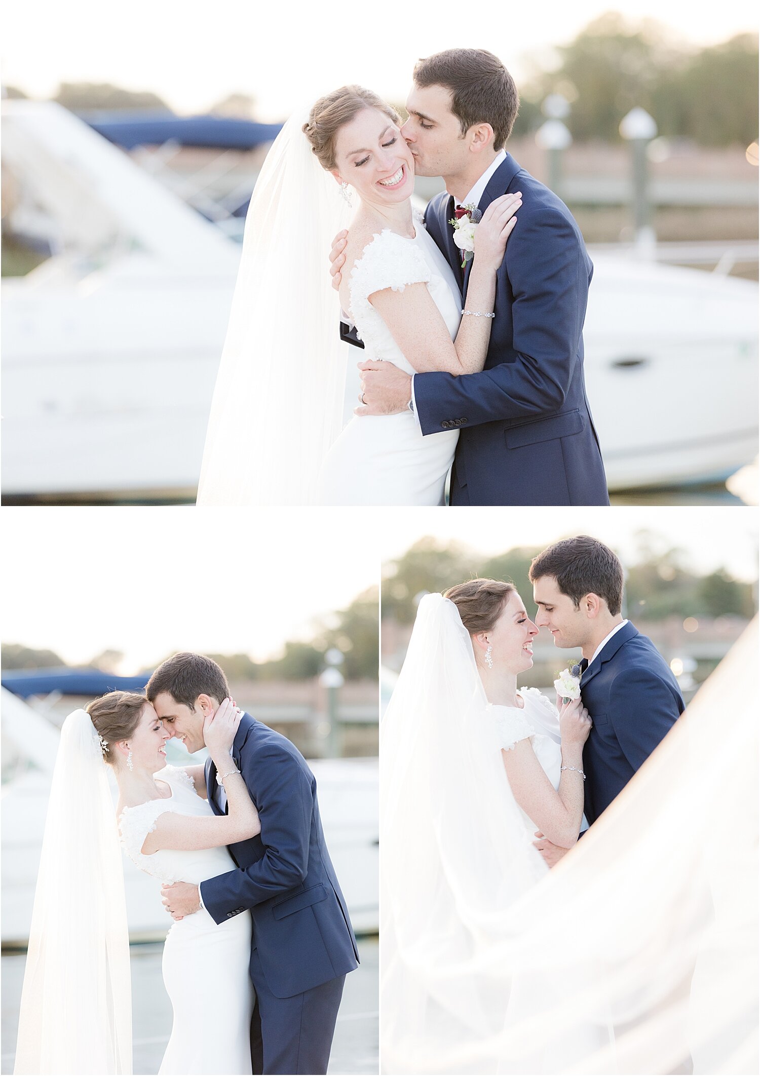 romantic sunset photo at oyster point hotel wedding