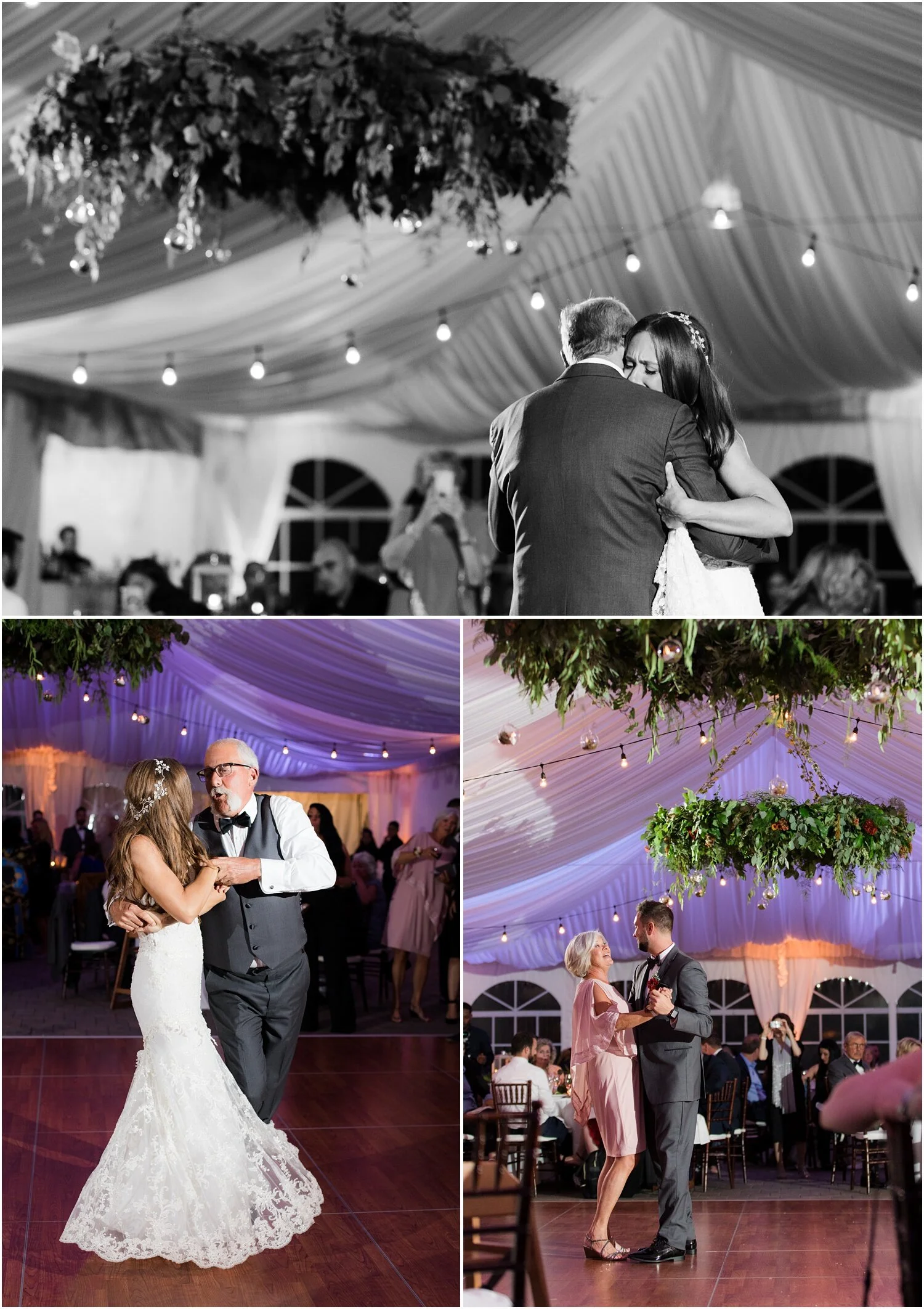 Parent dances at windows on the water frogbridge.