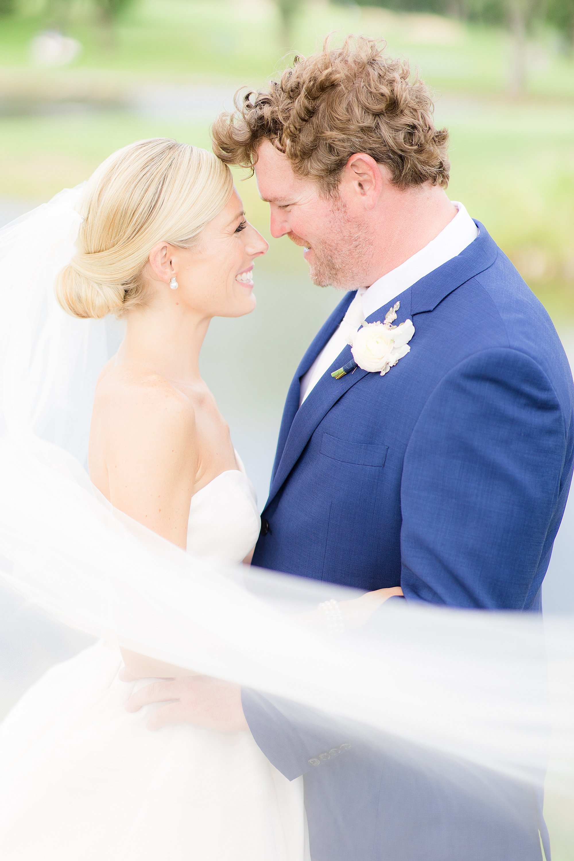 Romantic bride and groom portrait at Edgewood Country Club